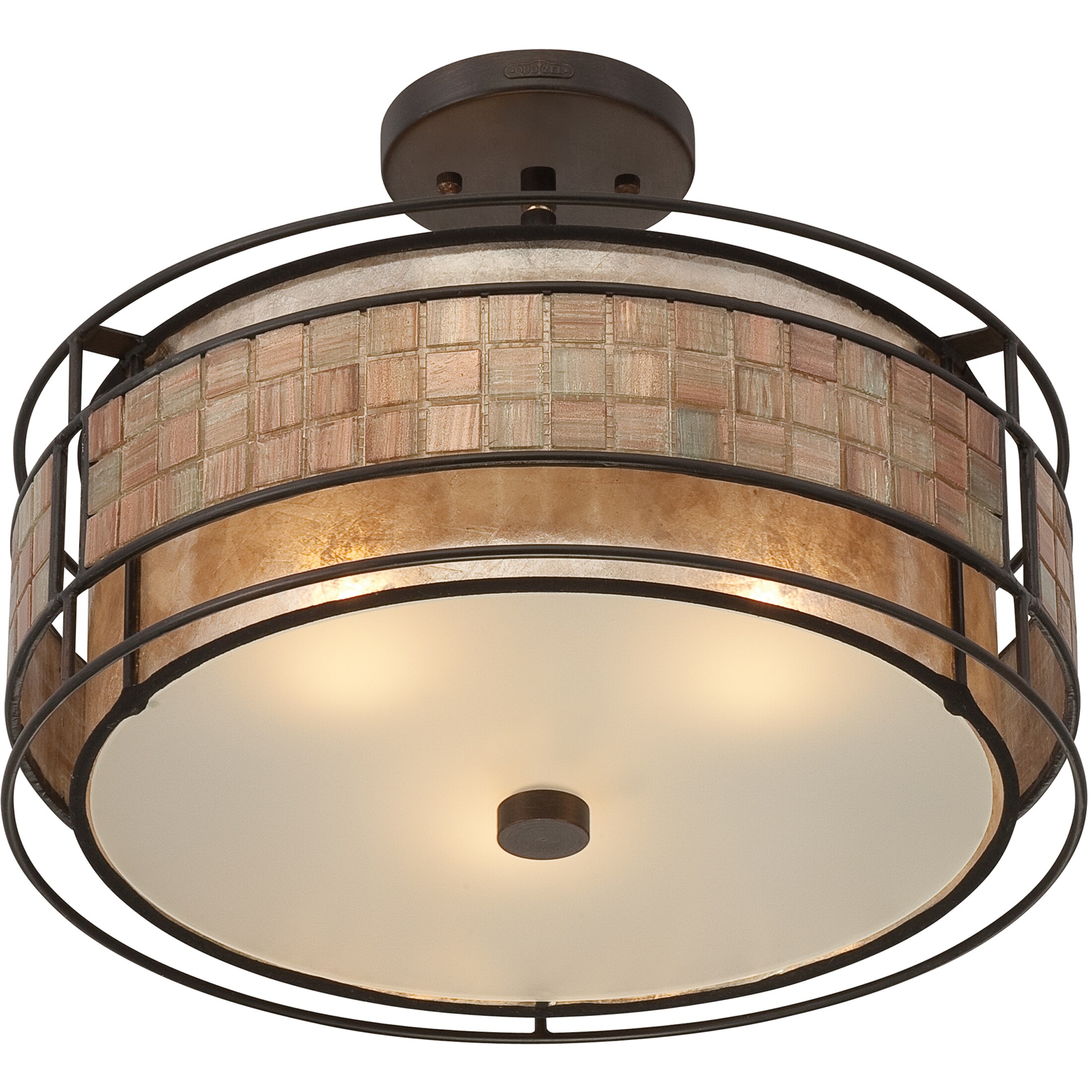 Quoizel Laguna 3-Light 16-in Renaissance Copper Incandescent Semi-flush ...