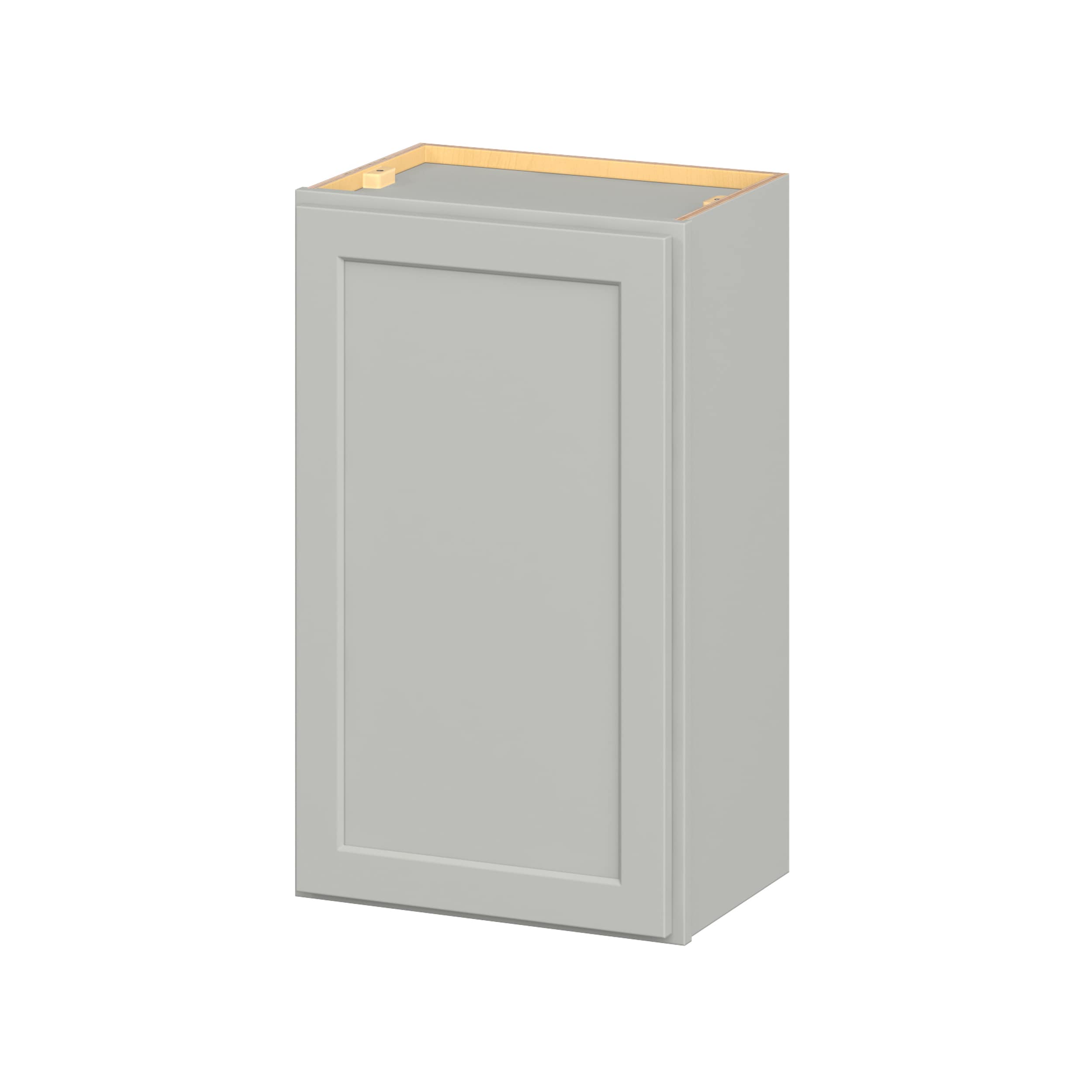 Hugo&Borg W1830(L/R)-JA PRO Jasper 18-in W x 30-in H x 12-in D Whisper Gray Wall Ready to assemble Plywood Cabinet (Flat Panel Shaker)