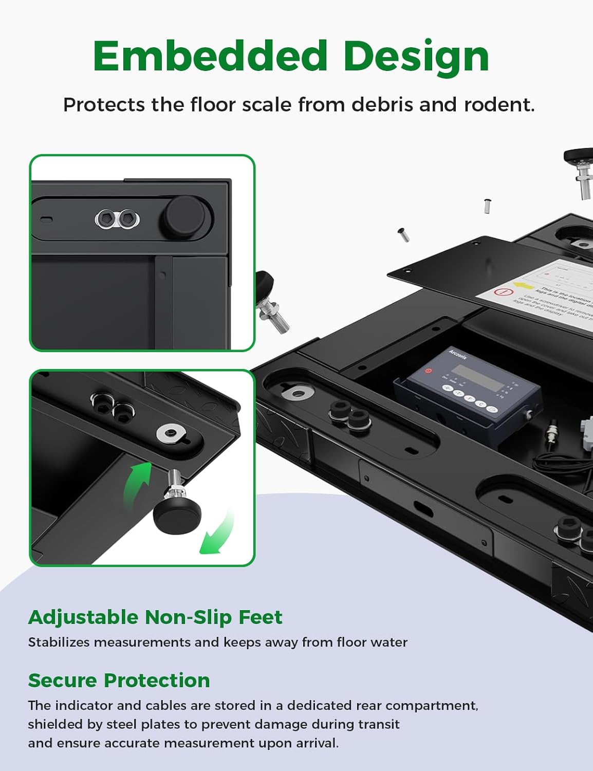 Arczorix 36 in x 36 in 5000 lb Capacity Industrial Floor Pallet Scale ...