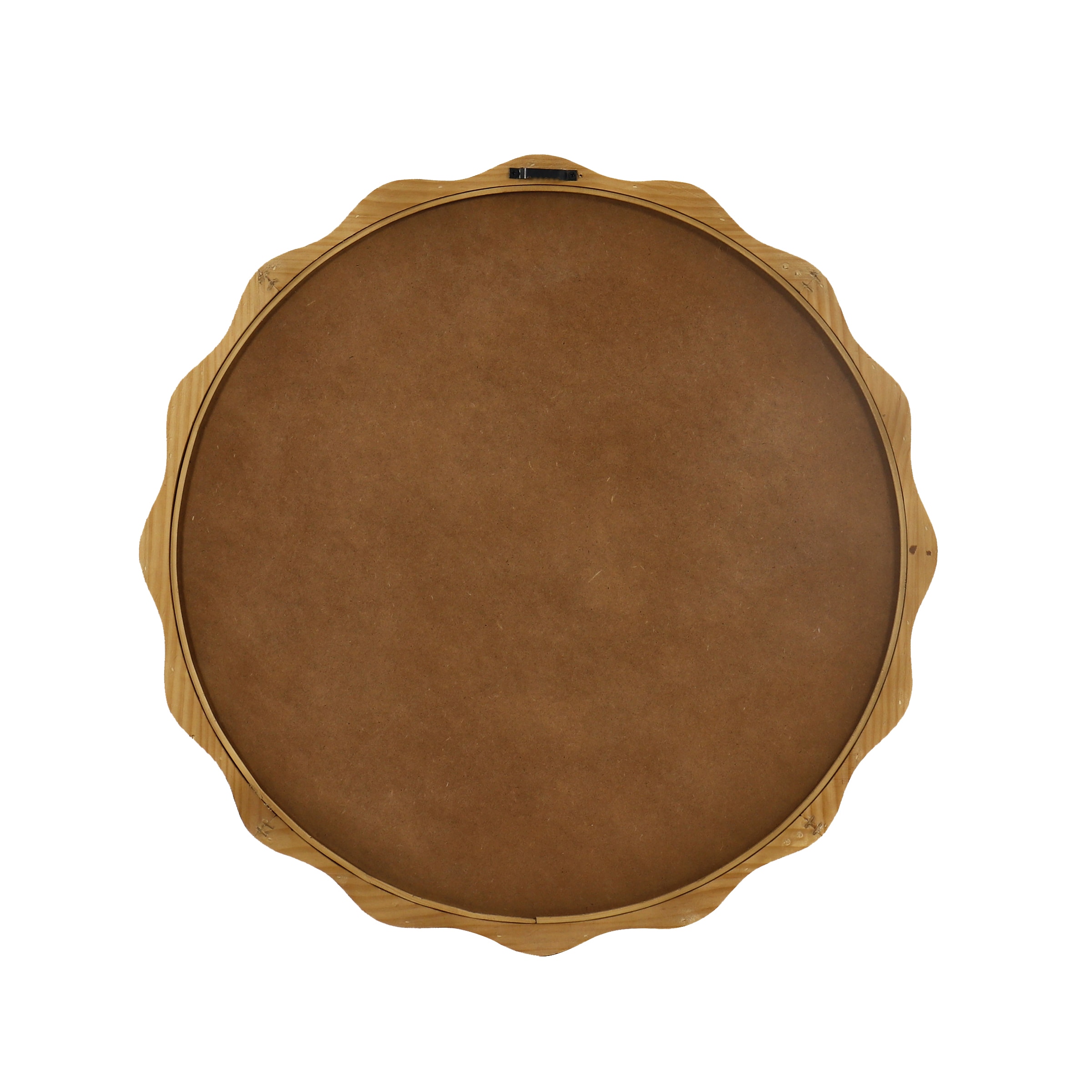 24-Inch Round Natural Fir Wood Framed Wall Mirror