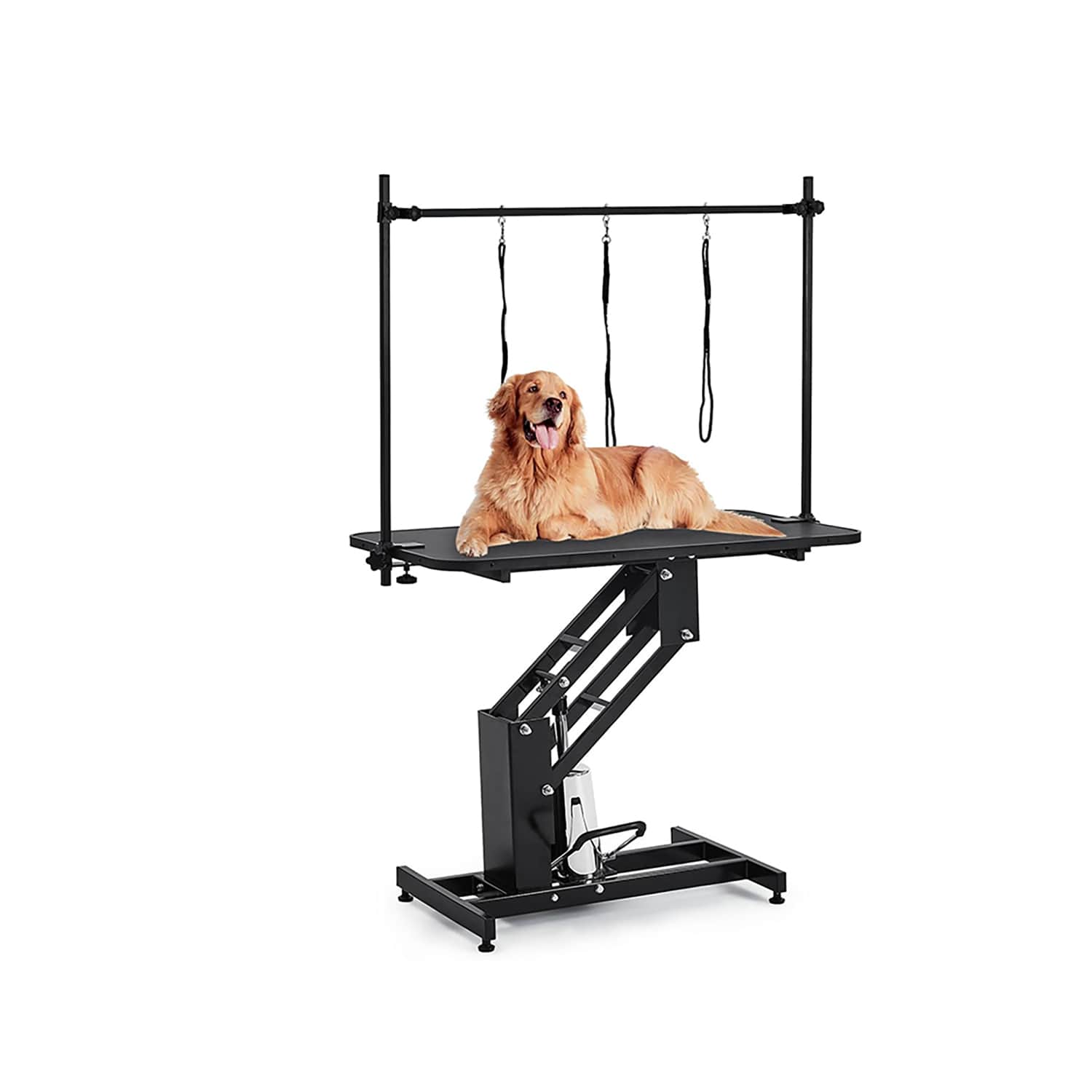 Garvee 43.6in Pet Grooming Table for Large Dogs Heavy Duty Height Adjustable Dog Grooming Table With Overhead Arm Noose Maximum Capacity Up to 350 Lbs Black #GWPHO-11X5PVXS