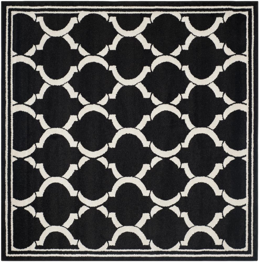 Safavieh AMT415G-7SQ Tilles 7 x 7 (ft) Loomed Polypropylene Anthracite/Ivory Square Indoor/Outdoor Trellis Area rug