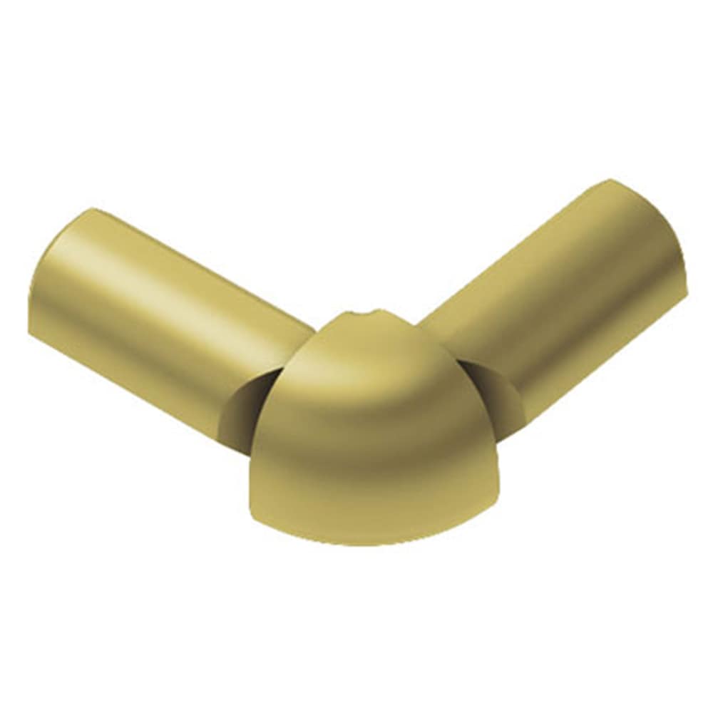 Schluter Systems E2L/RO100AM Rondec 0.375-in W x 1-in L Satin brass anodized aluminum Aluminum Outside corner Tile Edge Trim