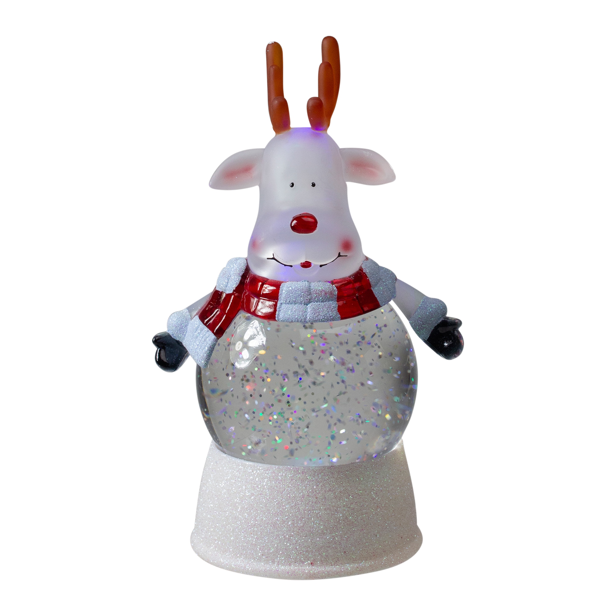 Northlight 33388884 8-in Lighted LED Lighted Reindeer Christmas Water Globe - 8" Tabletop Decoration Reindeer Battery-operated Christmas Decor