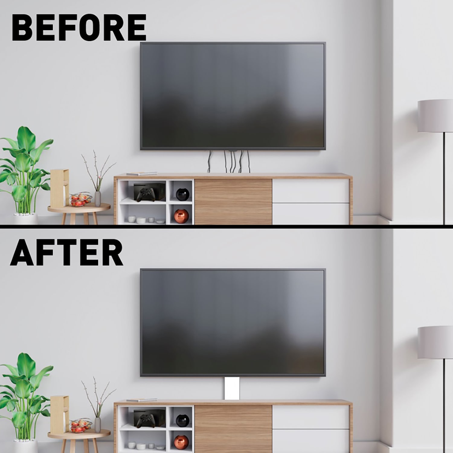 Legrand 48-in x 3.5-in PVC White Flat Screen Tv Kit in the Cord
