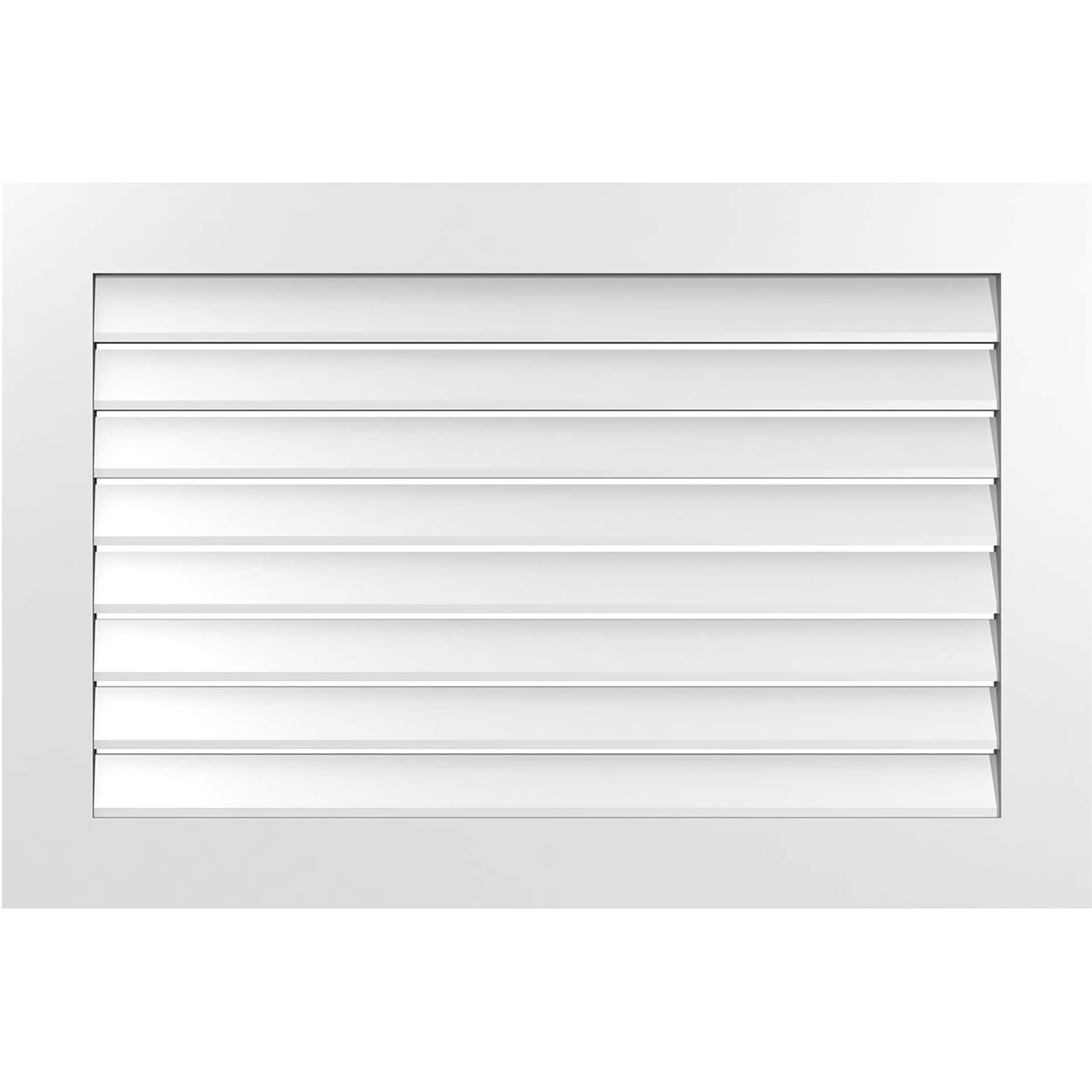 Ekena Millwork GVPVE42X2801SF 42-Inches x 28-Inches Off-white Rectangle PVC Gable Louver Vent