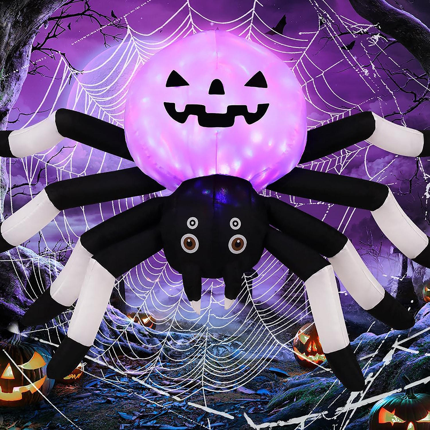 GOOSH Lighted Spider Inflatable in the Outdoor Halloween Decorations ...