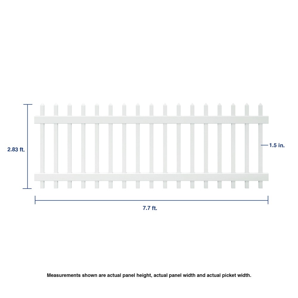 Outdoor Essentials Pinehurst 3-ft H x 8-ft W White Vinyl Spaced Picket ...