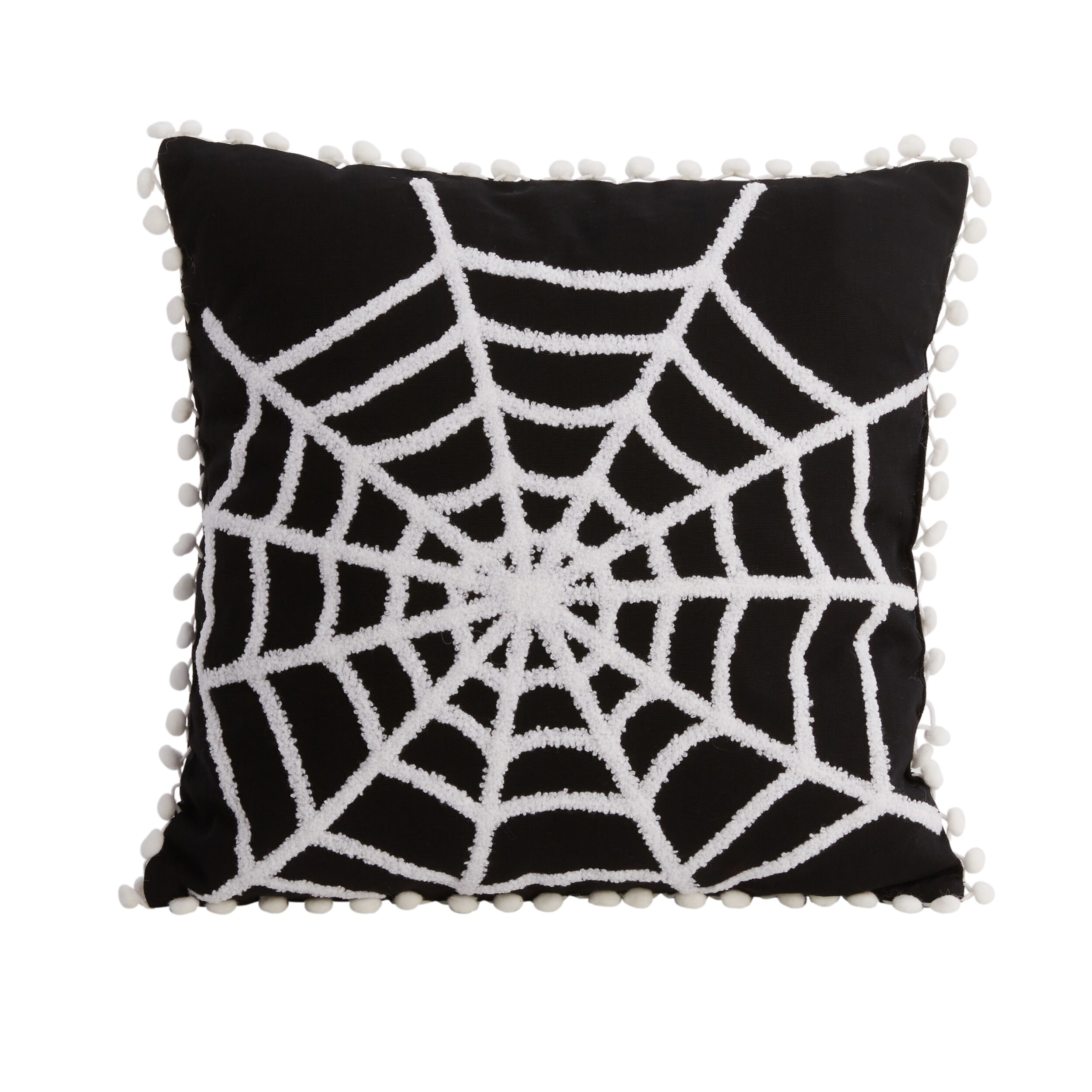 Hand Tufted Halloween Pillow Cover,ghosts Embroidered Cushion Cover,fall  Holiday Home Decor Rug,spider Web Spooky Season Gifts,16x16 Pillow 