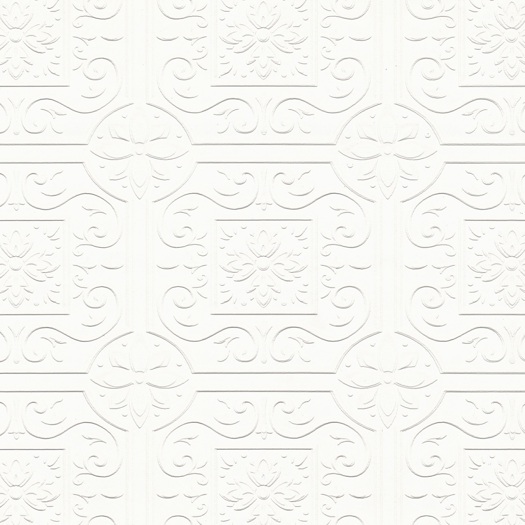 Brewster 4000-59001 PaintWorks 57.5-Sq. Feet White Vinyl Paintable Textured Abstract 3D Prepasted Water Activated Paste Wallpaper