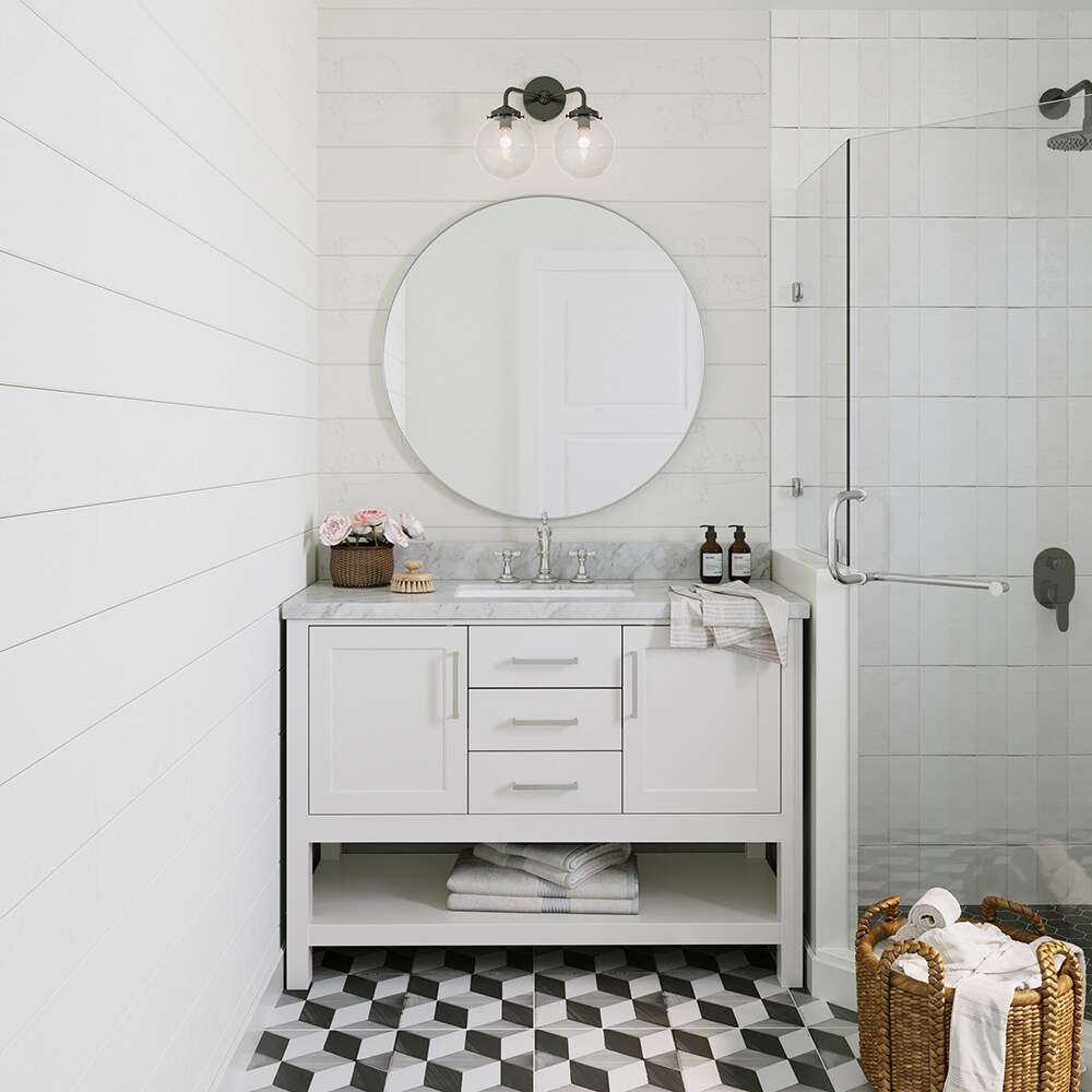Bayhill 49" White Marble Top Single Sink Vanity