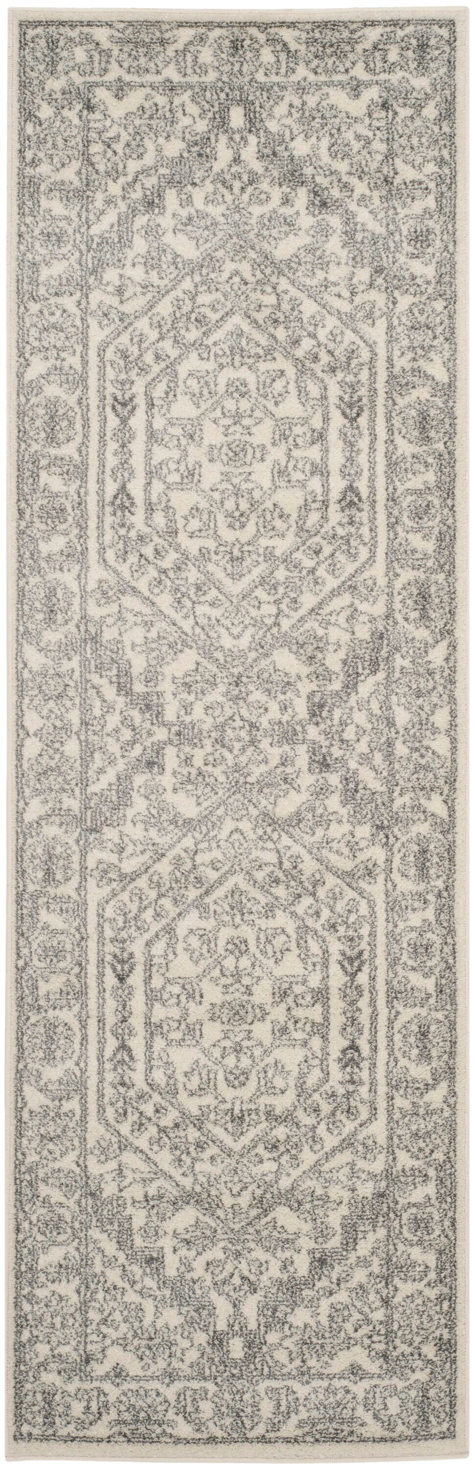 Safavieh Adirondack Herati 3 x 8 Ivory/Silver Indoor Lodge Runner Rug ...