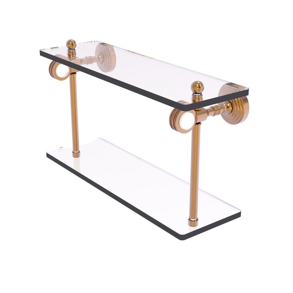 Allied Brass PG-2D-16-BBR Pacific Grove Brushed Bronze 2 -Tier Wall mount Bathroom Shelf ( 16-in x 9.3-in x 5-in )