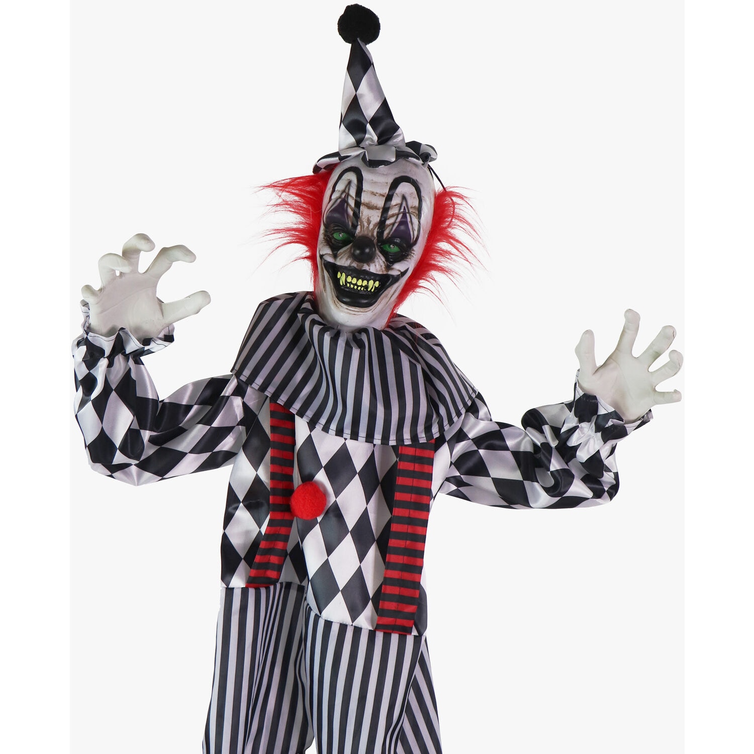 Haunted Hill Farm 5.9-ft Freestanding Talking Lighted Clown Animatronic ...