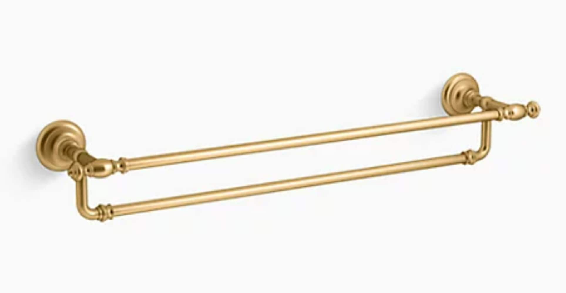 KOHLER K-72570-2MB Artifacts 27-in Vibrant Brushed Moderne Brass Wall mount Double Towel Bar