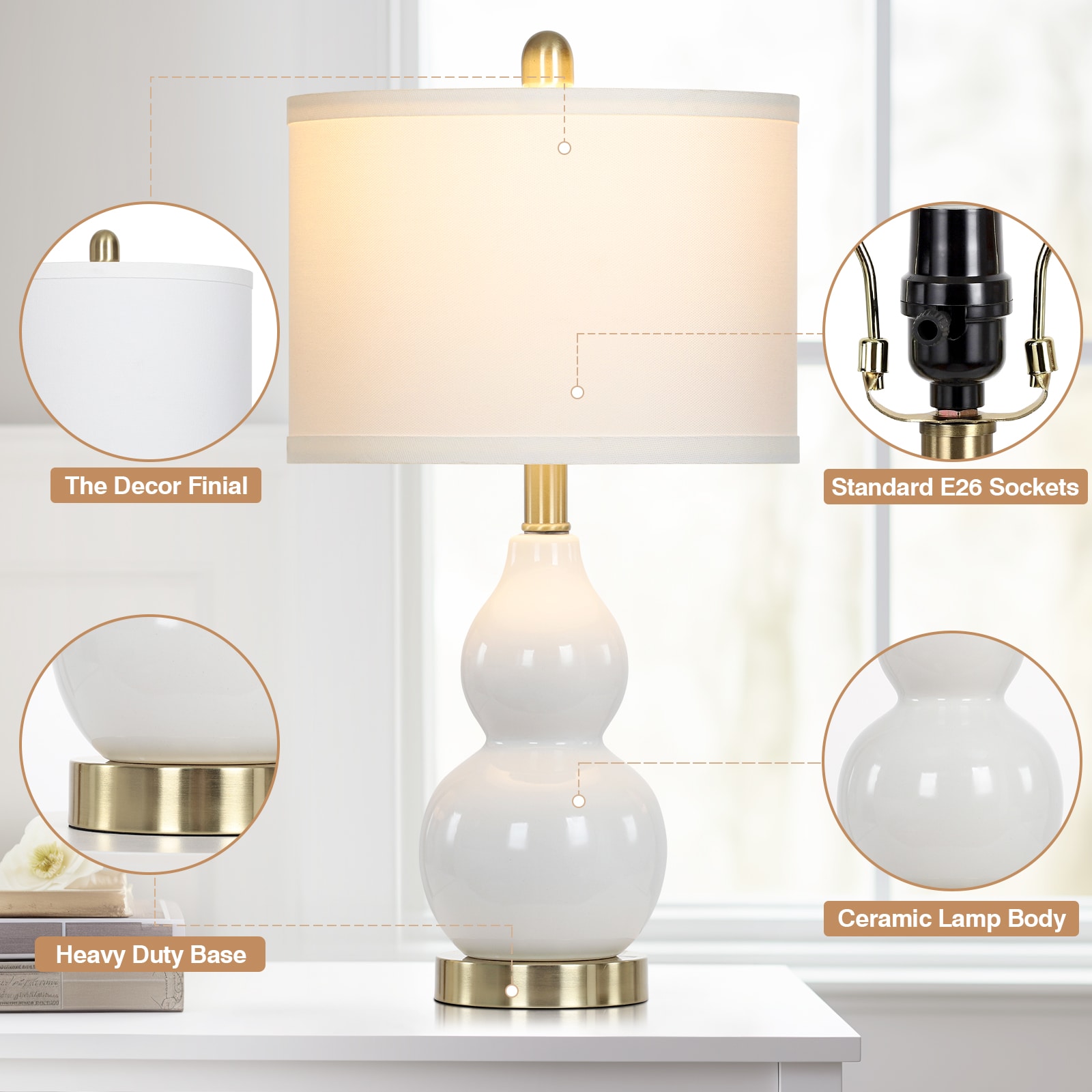 UrFurnishings TD-387 Table-Lamps - View #5