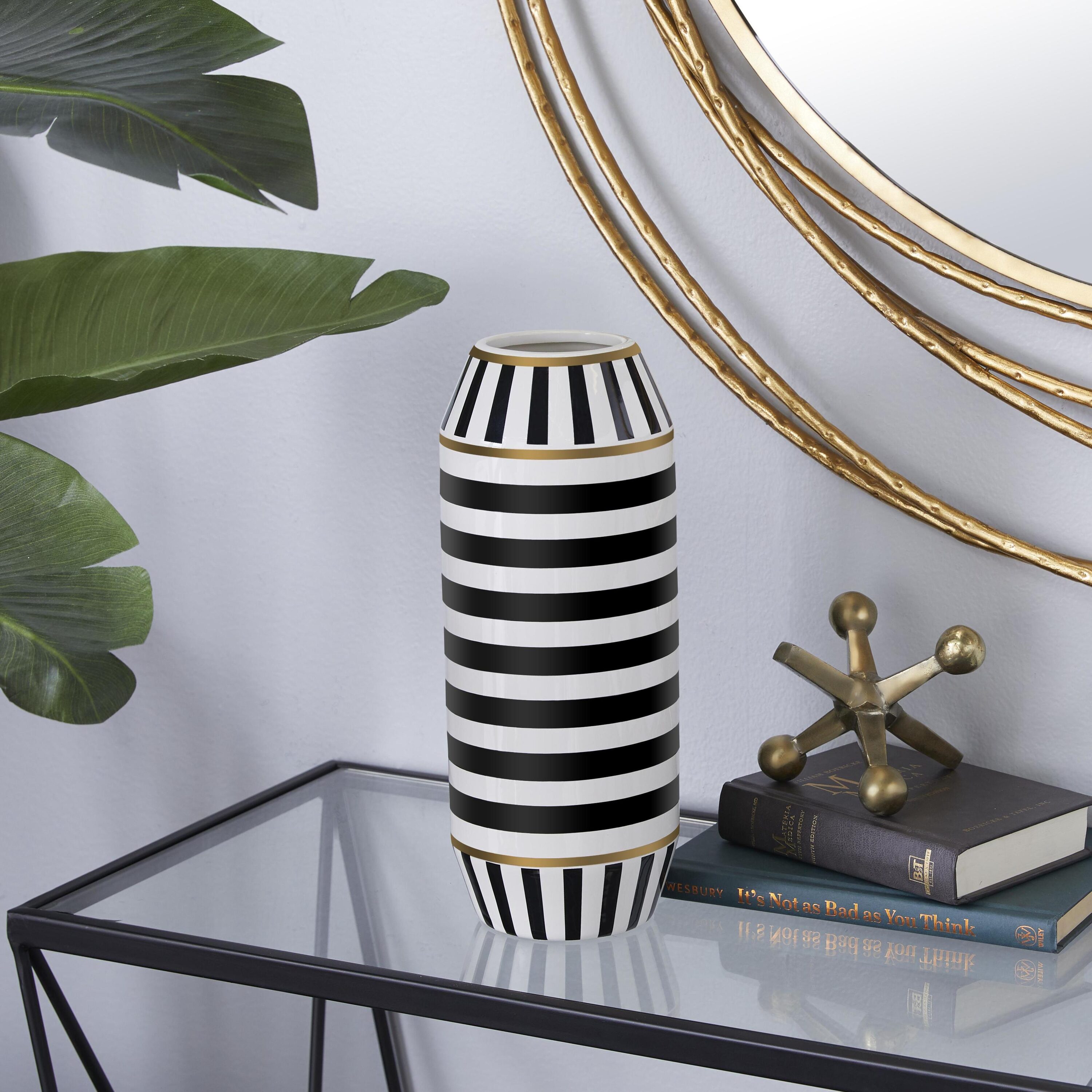 Grayson Lane 70387 Black Ceramic Modern Vase