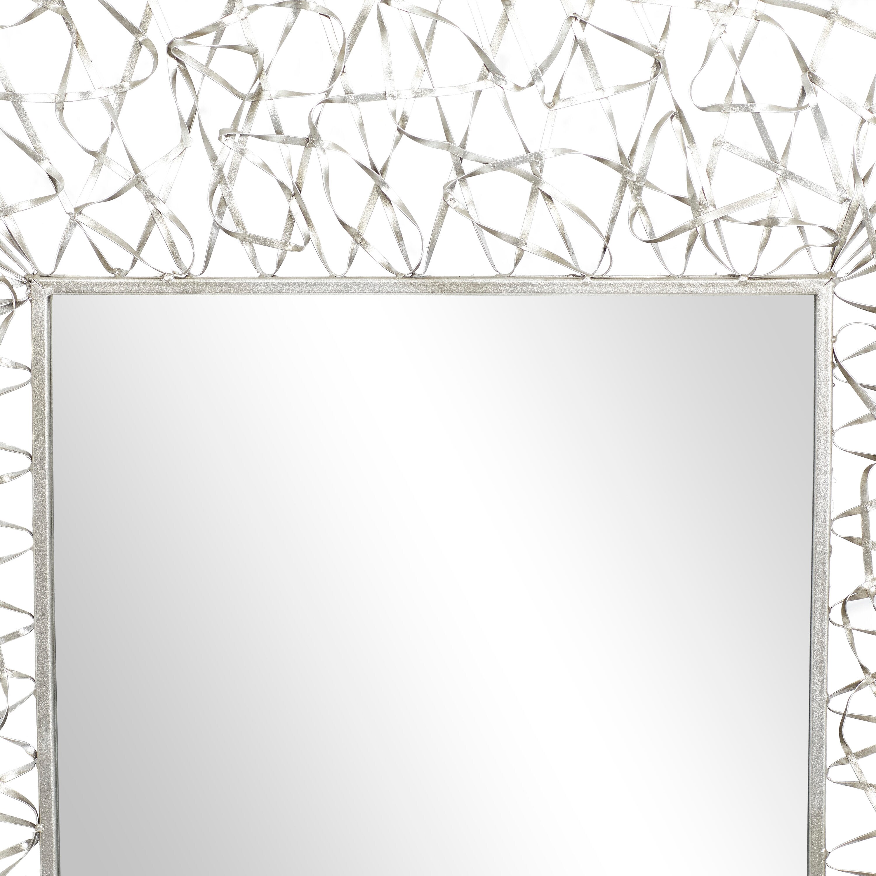Silver Rectangular Full Length Iron Wall Mirror
