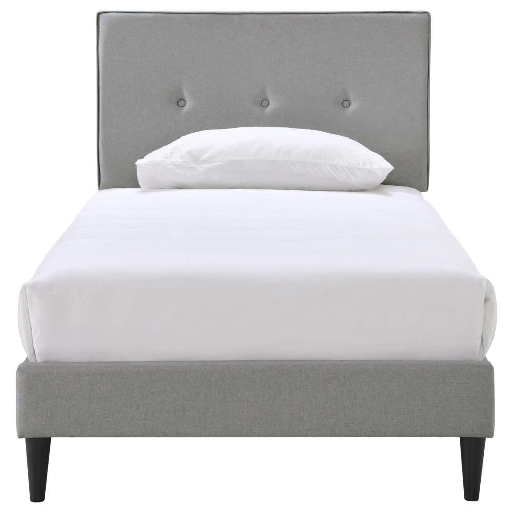 HomeFare DS-D331-286-113 Gray Twin Wood Upholstered Bed