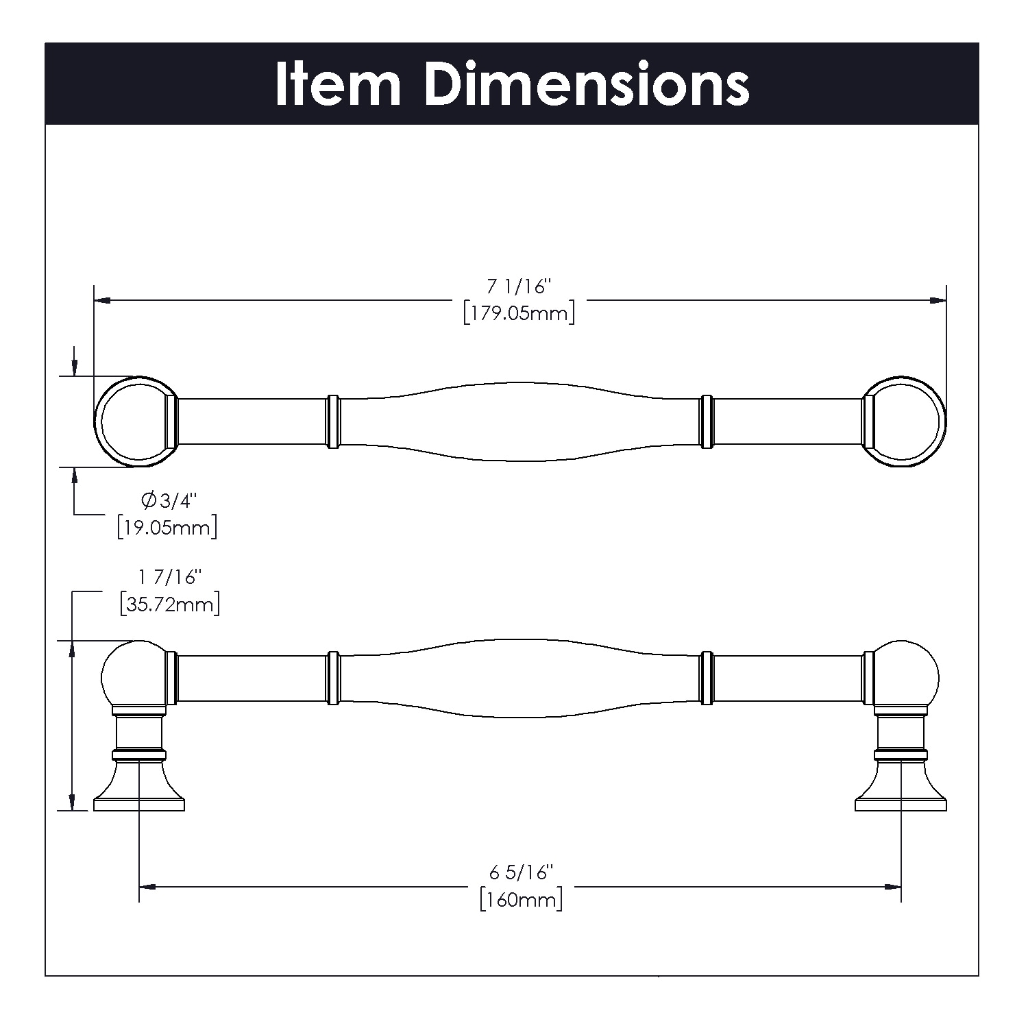 Belwith Keeler B076291-MB Cabinet-Pulls - View #3