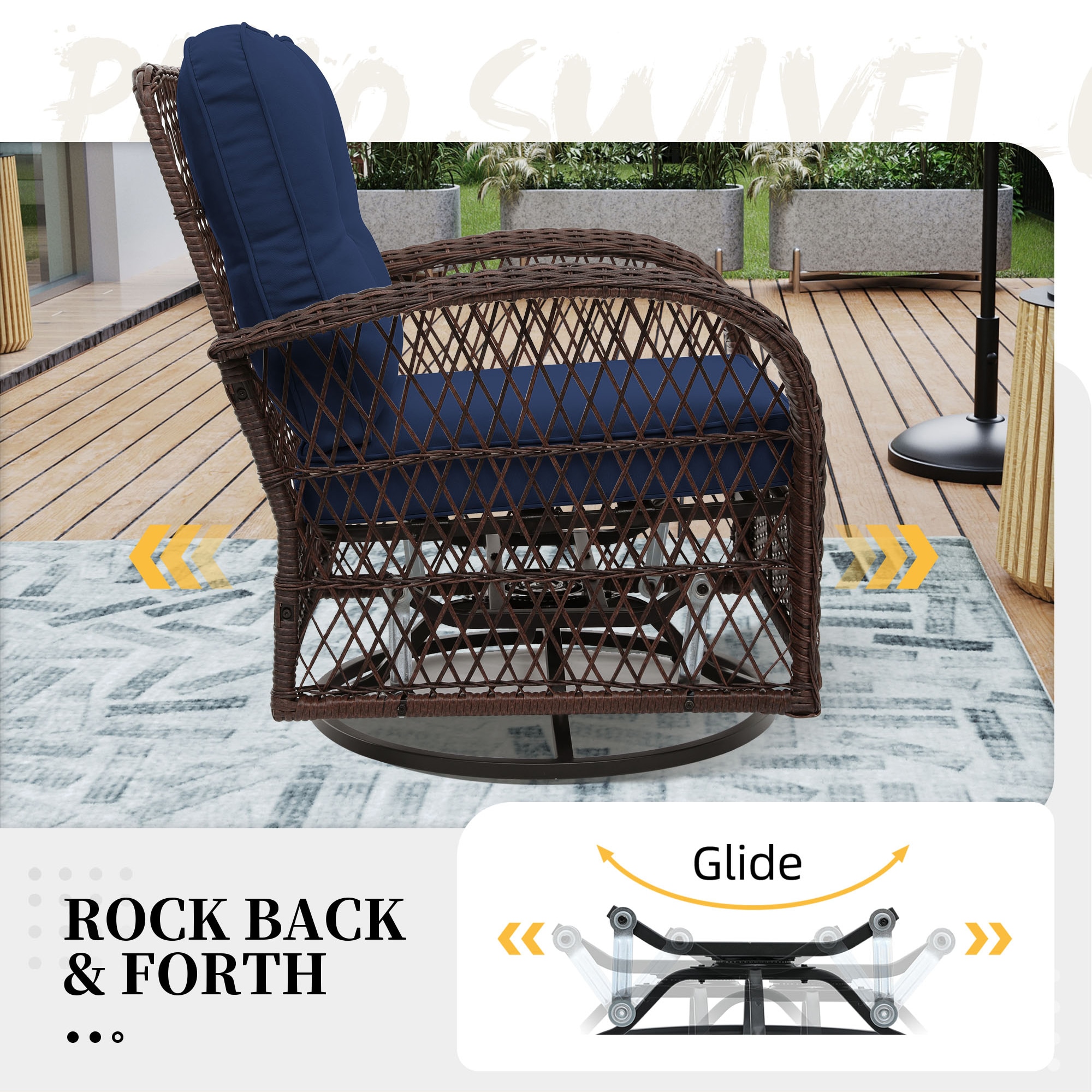 UPHA Y9BE-NAVYBLUE Patio-Chairs - View #7