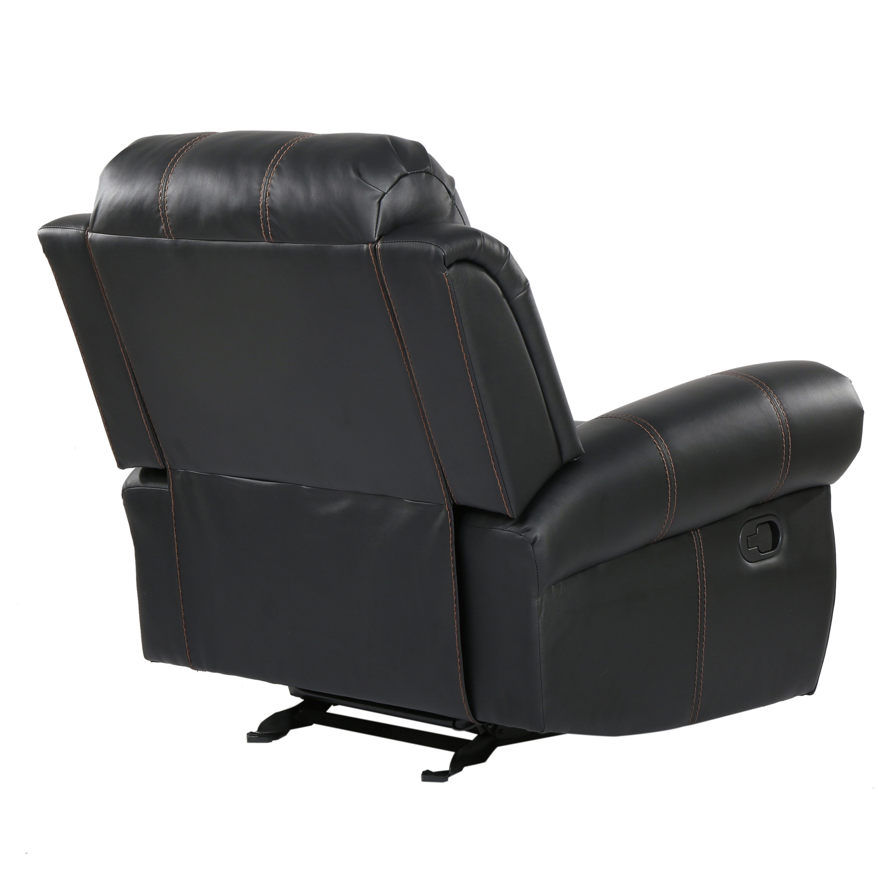 Best Selling Home Decor Black Faux Leather Upholstered Recliner In The ...