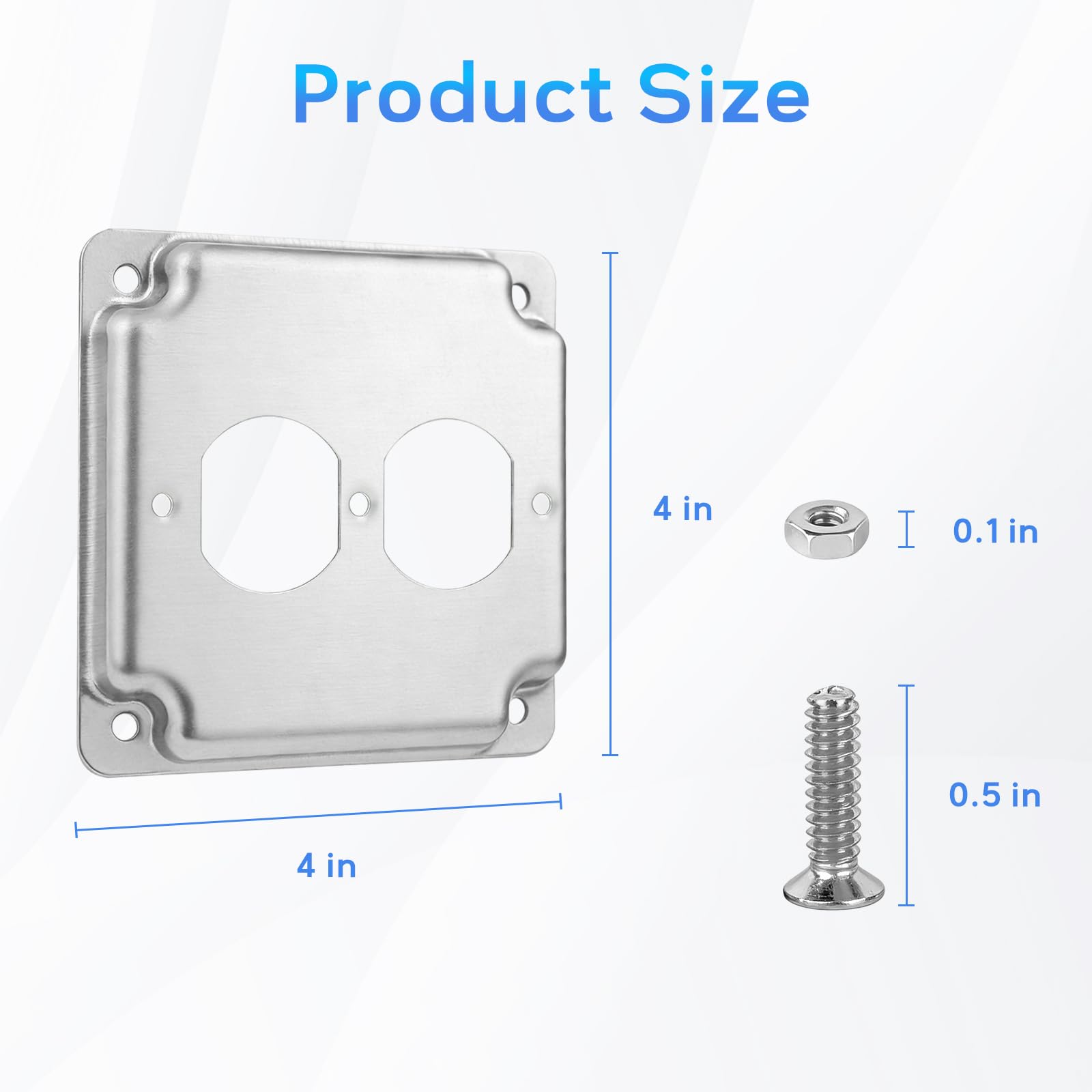 Anqtovp 1-Gang Duplex Receptacle 4 x 4 Inch Square Exposed Galvanized ...