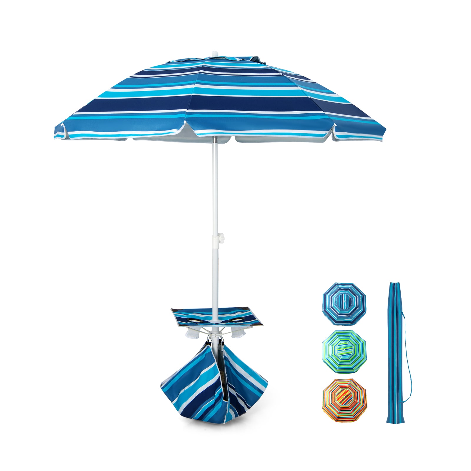 Forclover HYFC-0840NY 5.8-Feet Steel Blue Garden Patio Umbrella