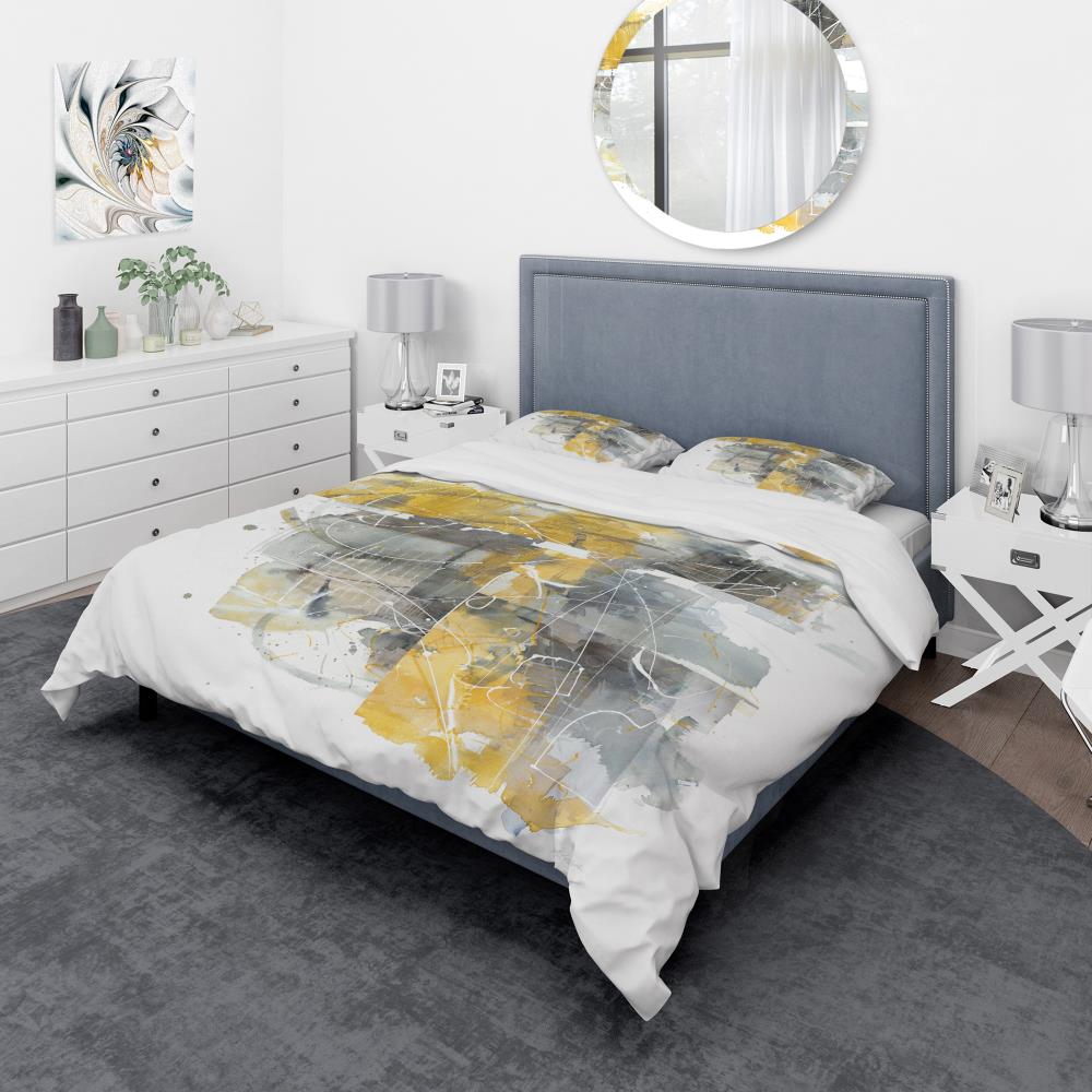 Designart BED30049-T 3 -Piece Yellow Twin Duvet cover Set
