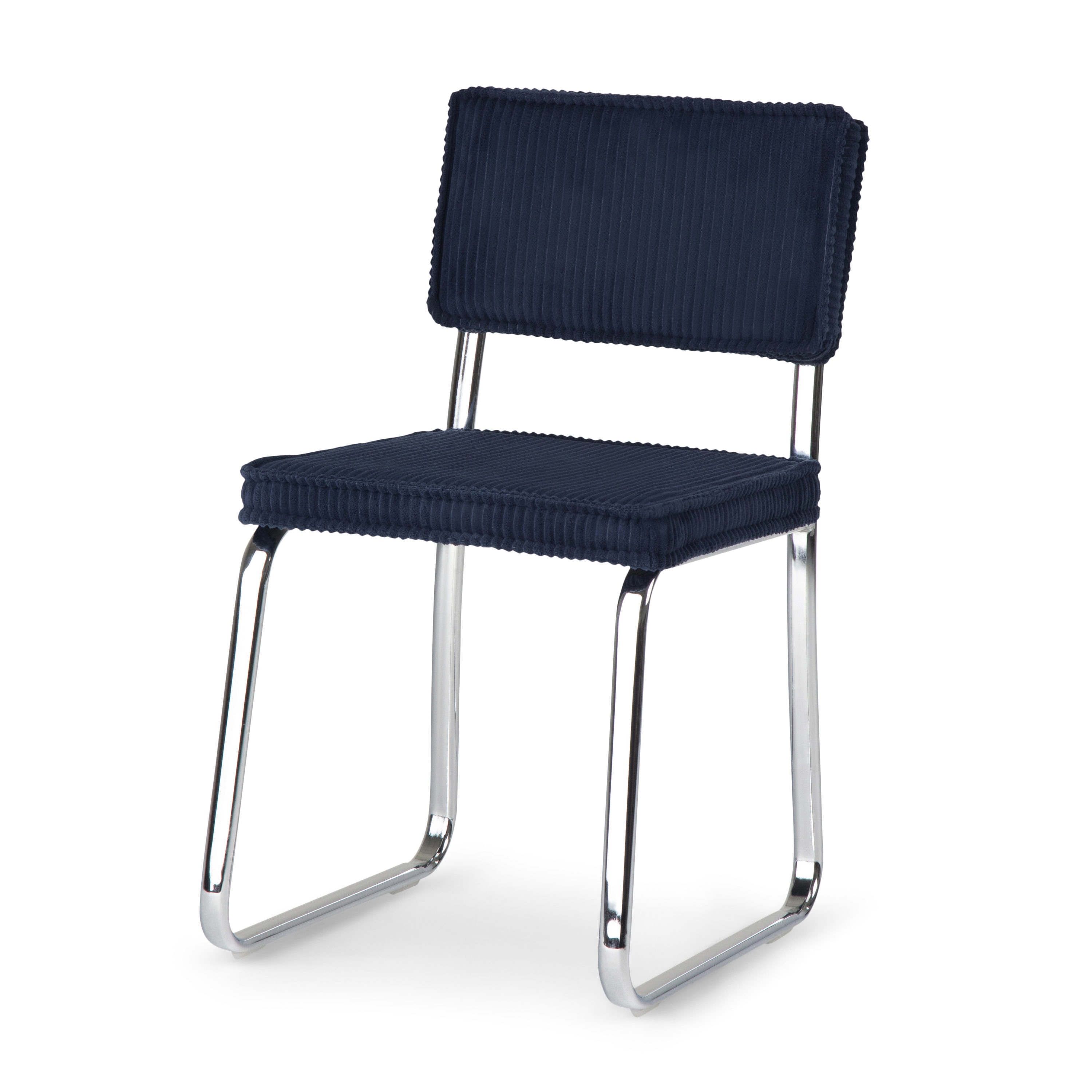 Simpli Home AXCJEN-BU Jenkins Contemporary/Modern Polyester Upholstered Dining Side Chair (Wood Frame)