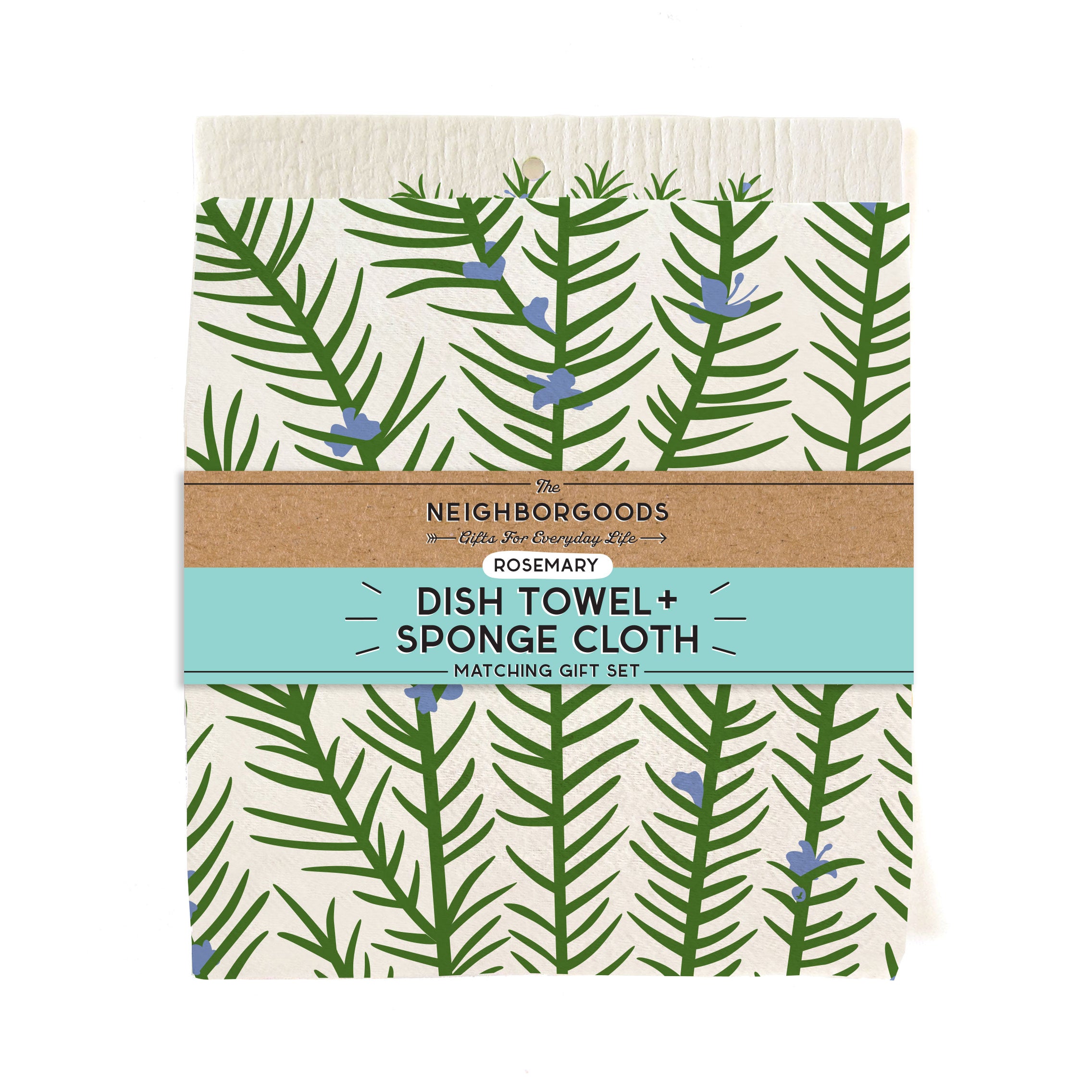The Neighborgoods Rosemary Dish Towel and Sponge Cloth Gift Set #TSCRM16