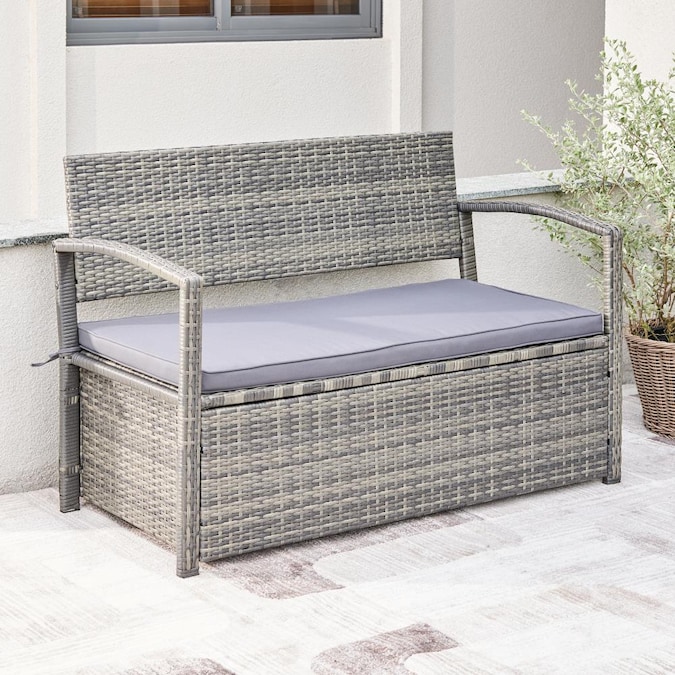Wicker Outdoor Storage Bench, Outdoor Storage Furniture