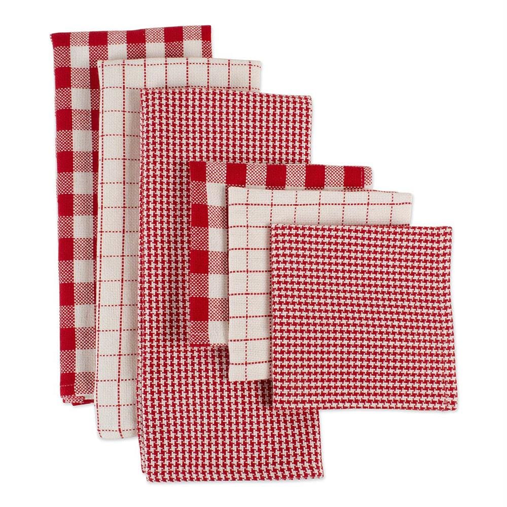 DII CAMZ10660 6-Pack Cotton Checkered Any Occasion Dish Towel