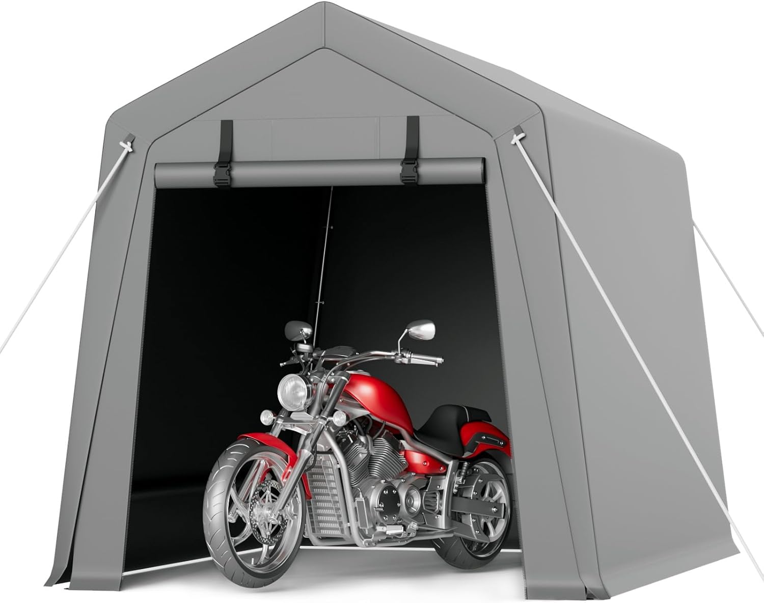 GAOMON - 6x8 Ft Portable Carport Storage Shed with Roll Up Zipper Door Heavy Duty Waterproof Tarp...
