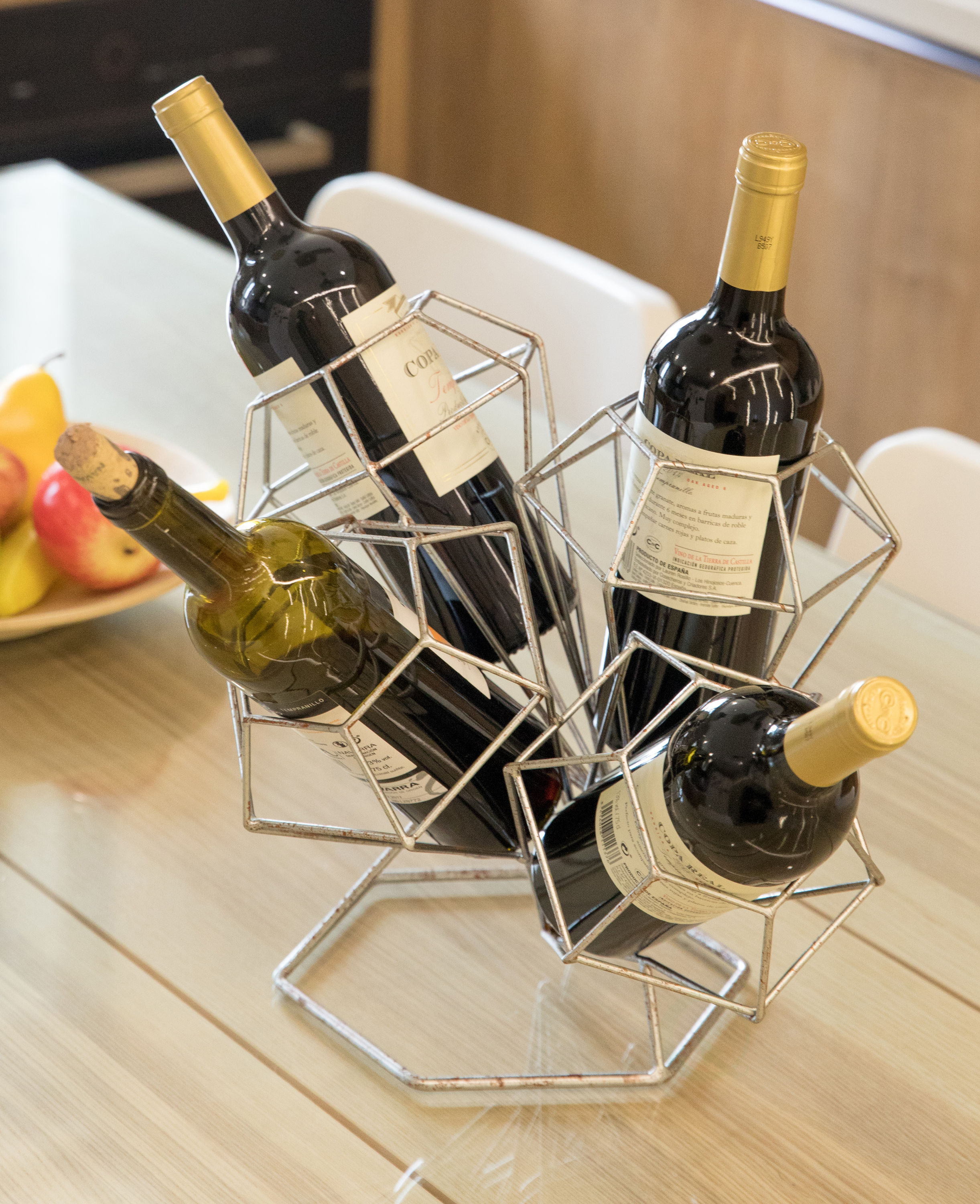 Silver wine best sale rack 6 bottles