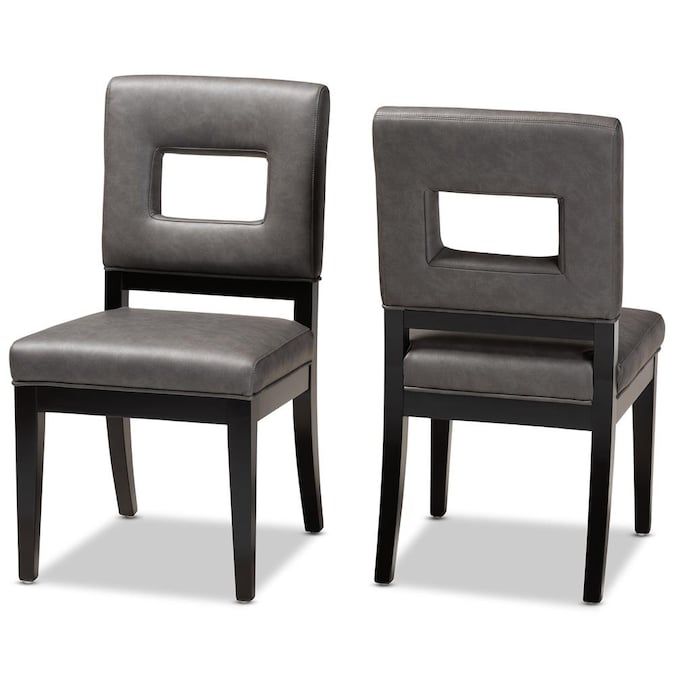 Baxton Studio Set Of 2 Faustino, Leather And Upholstered Dining Chairs