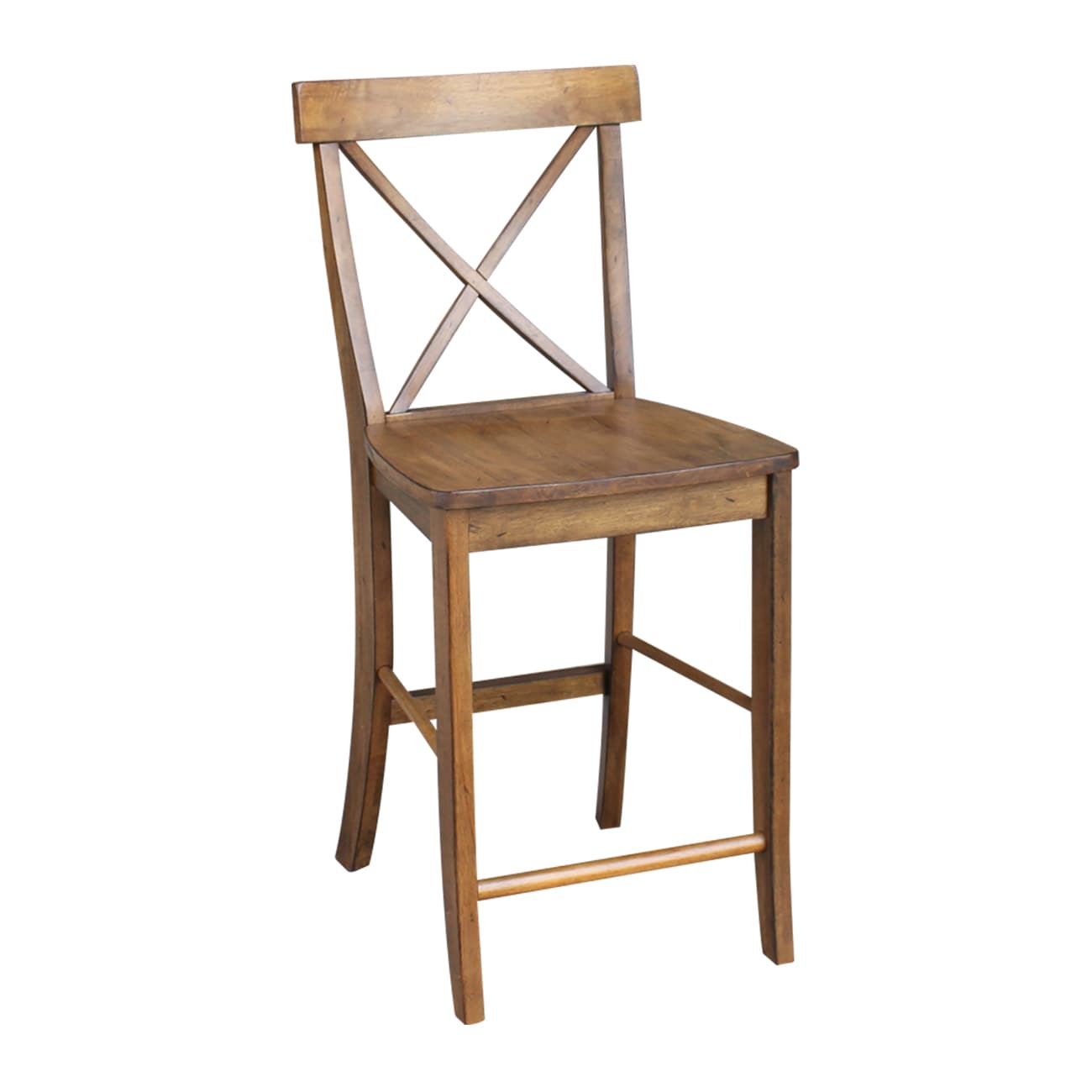 International Concepts S59-6132 Pecan 24-in H Counter height Wood Bar Stool Back