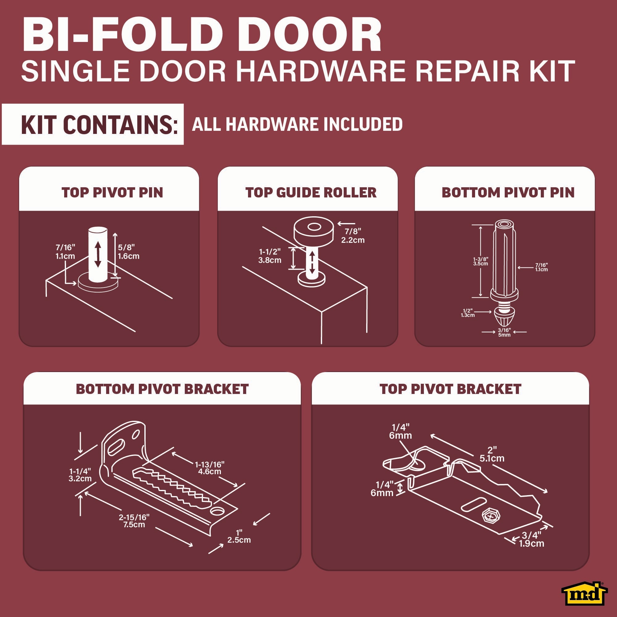 M-D 45105 Bifold-Closet-Door-Pivots - View #2