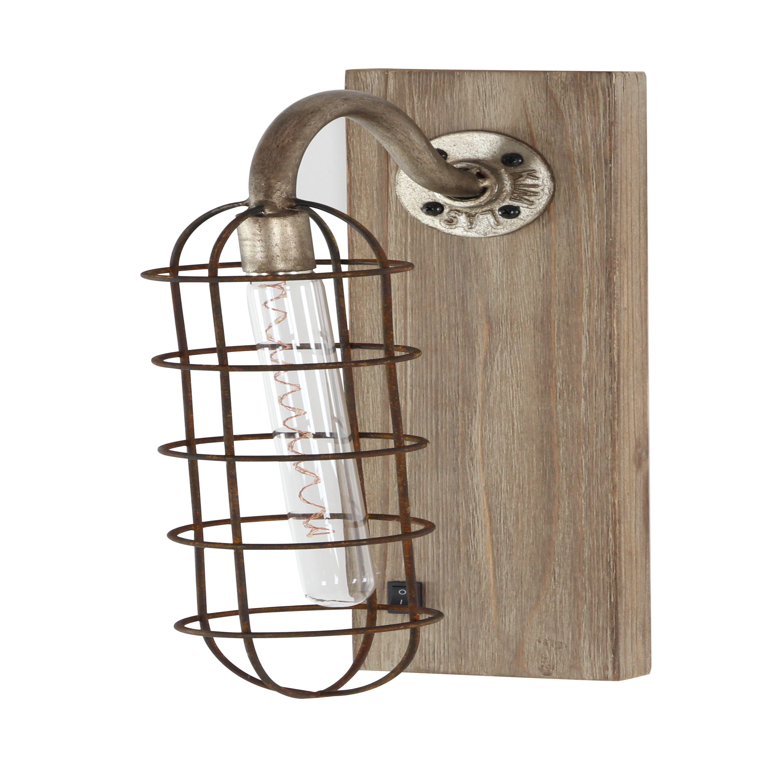 Grayson Lane 4-in W 1-Light Antique Brown Industrial LED Wall Sconce in ...