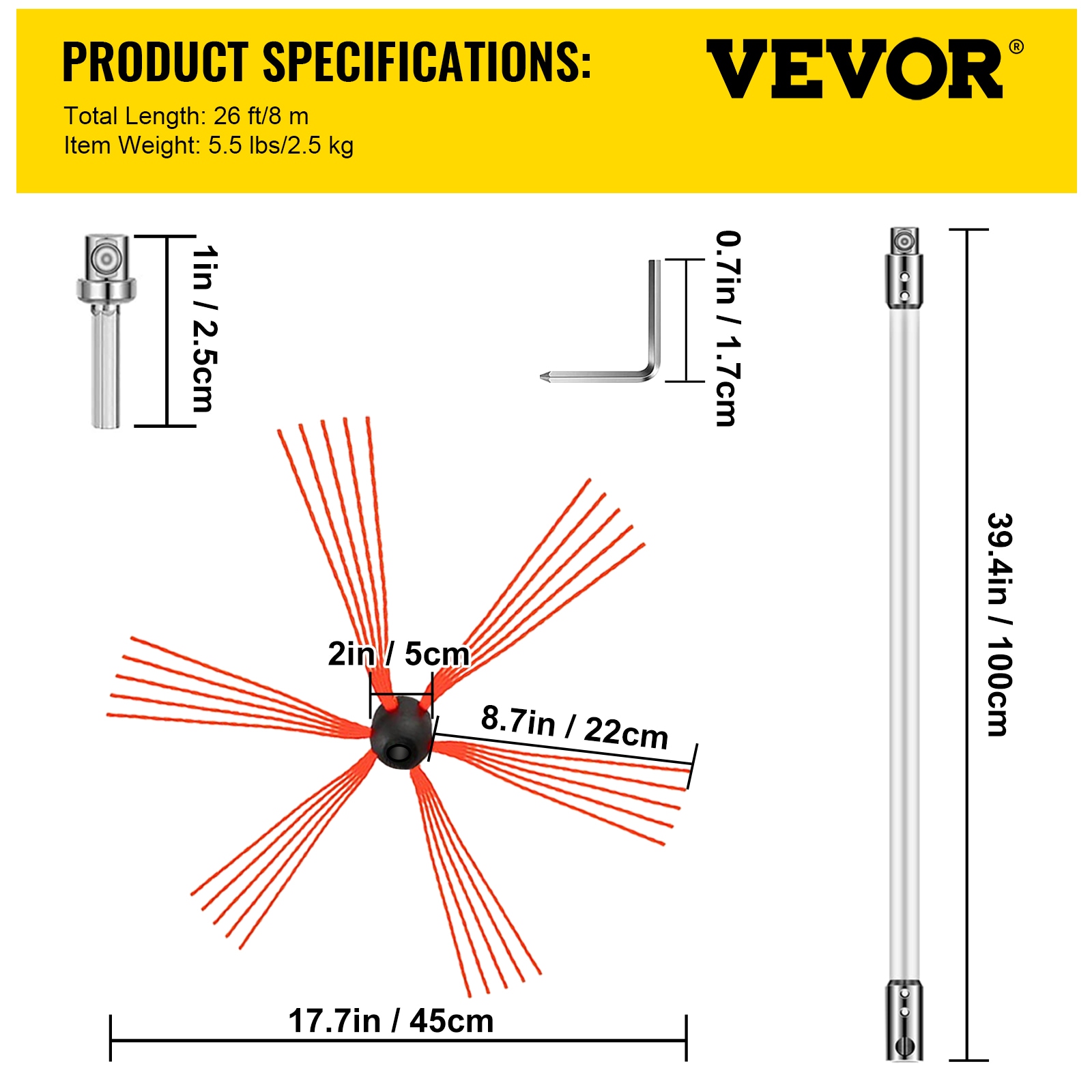VEVOR YCS8MJEWST0000001V0 Chimney-Brush - View #8