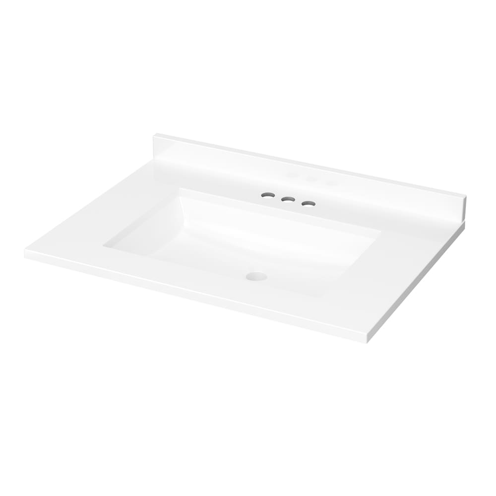 Project Source Cultured Marble Vanity Tops 31-in x 22-in White Cultured ...