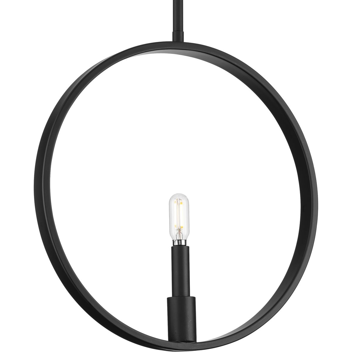 Progress Lighting P500412-31M Breckenridge Matte Black Farmhouse Lantern Medium Hanging Pendant light