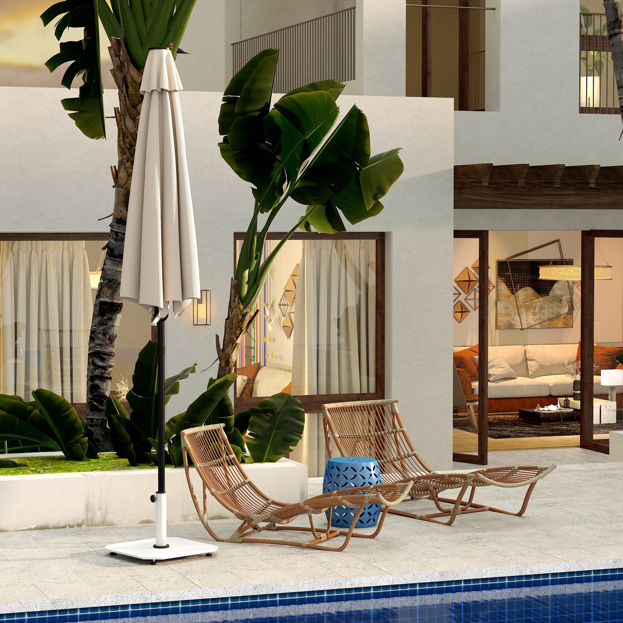 Outsunny 84D-376V00WT Umbrella-Bases - View #5