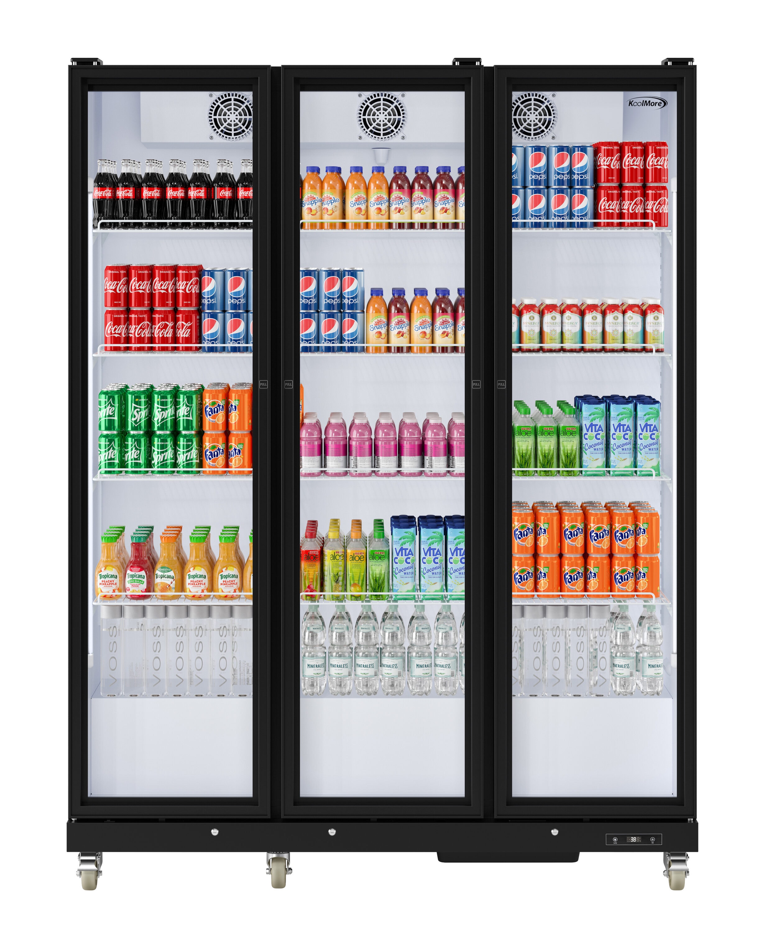 KoolMore LOW-KM-MDR-3FGD Fully Glass Door 46-cu ft Commercial Refrigerators 3 Glass -Door Merchandiser ( Black )