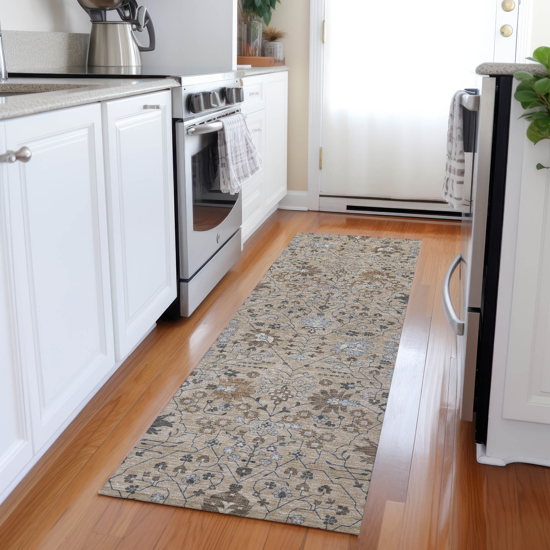 Addison Rugs ACN1009TP2X8 Chantille ACN1009TP 2 x 7 (ft) Polyester Taupe Rectangular Indoor/Outdoor Geometric Machine washable Runner rug