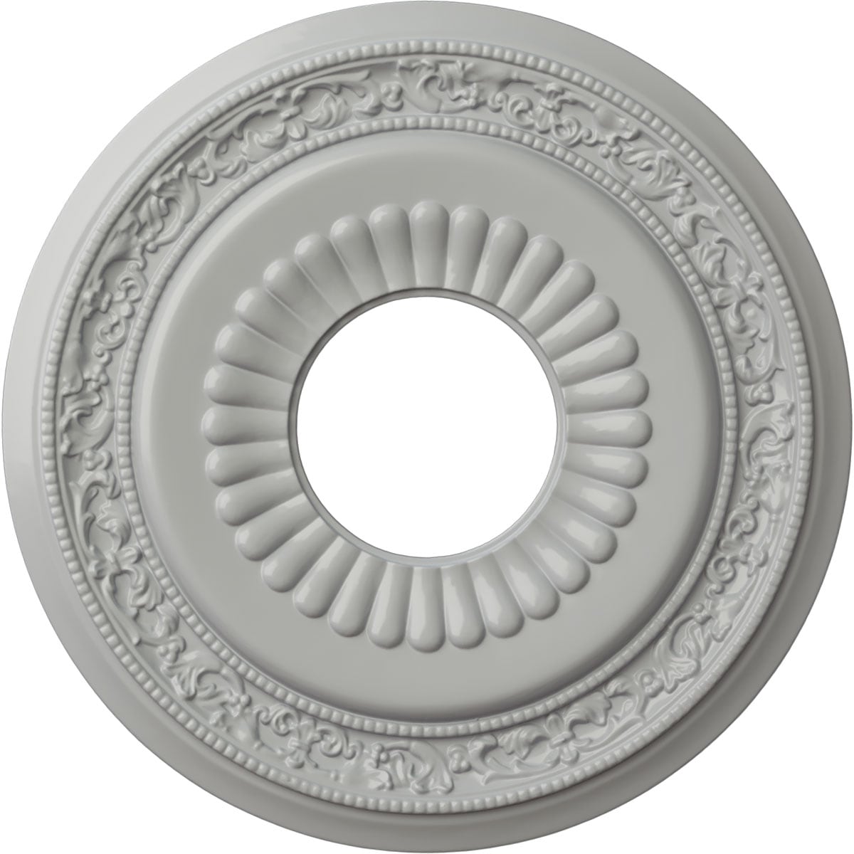 Ekena Millwork CM20LNFRF Lauren 20.625-in W x 20.625-in L Painted Frost Polyurethane Whole Ceiling Medallion