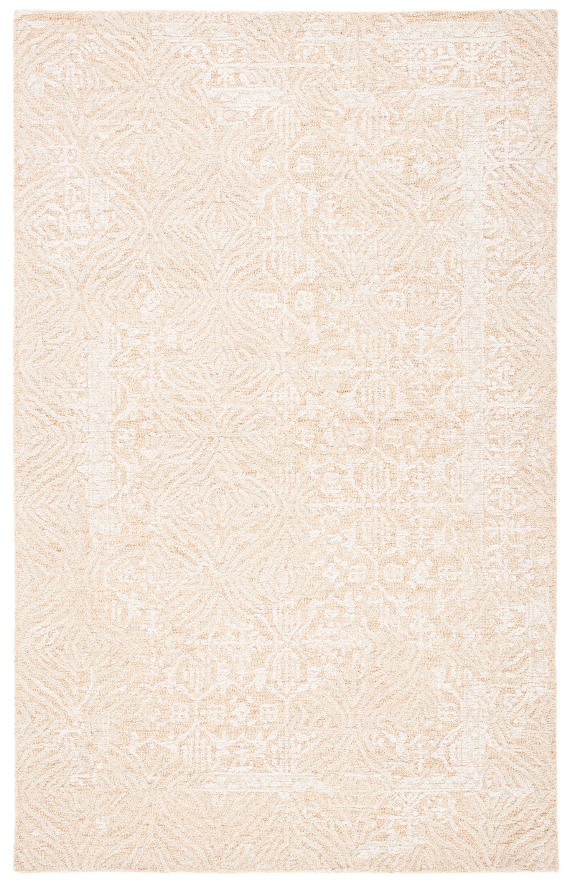 Safavieh MET905D-5 Metro Tiya 5 x 8 (ft) Tufted Wool Gold/Ivory Rectangular Indoor Distressed/Overdyed Vintage Area rug