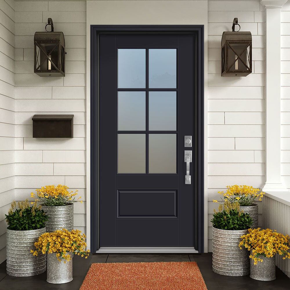 Masonite Performance Door System 36-in x 80-in Fiberglass 3/4 Lite Left ...