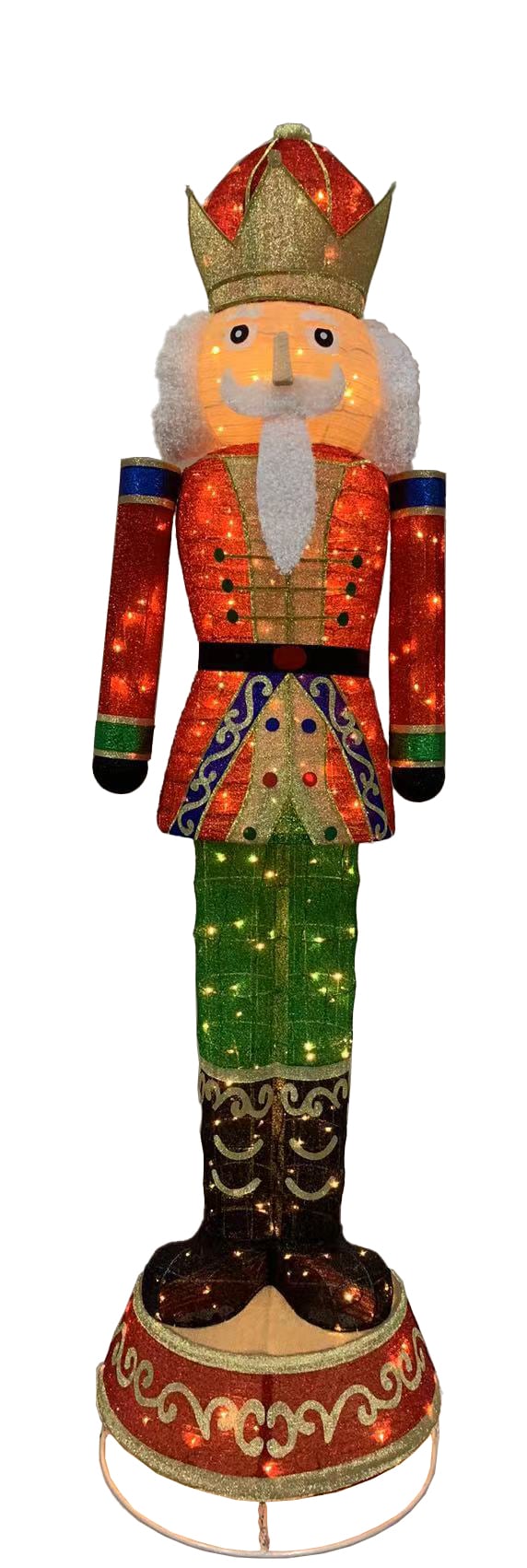 Holiday Living ES79-043F 96-Inches Freestanding Nutcracker Free standing decoration with White LED Lights