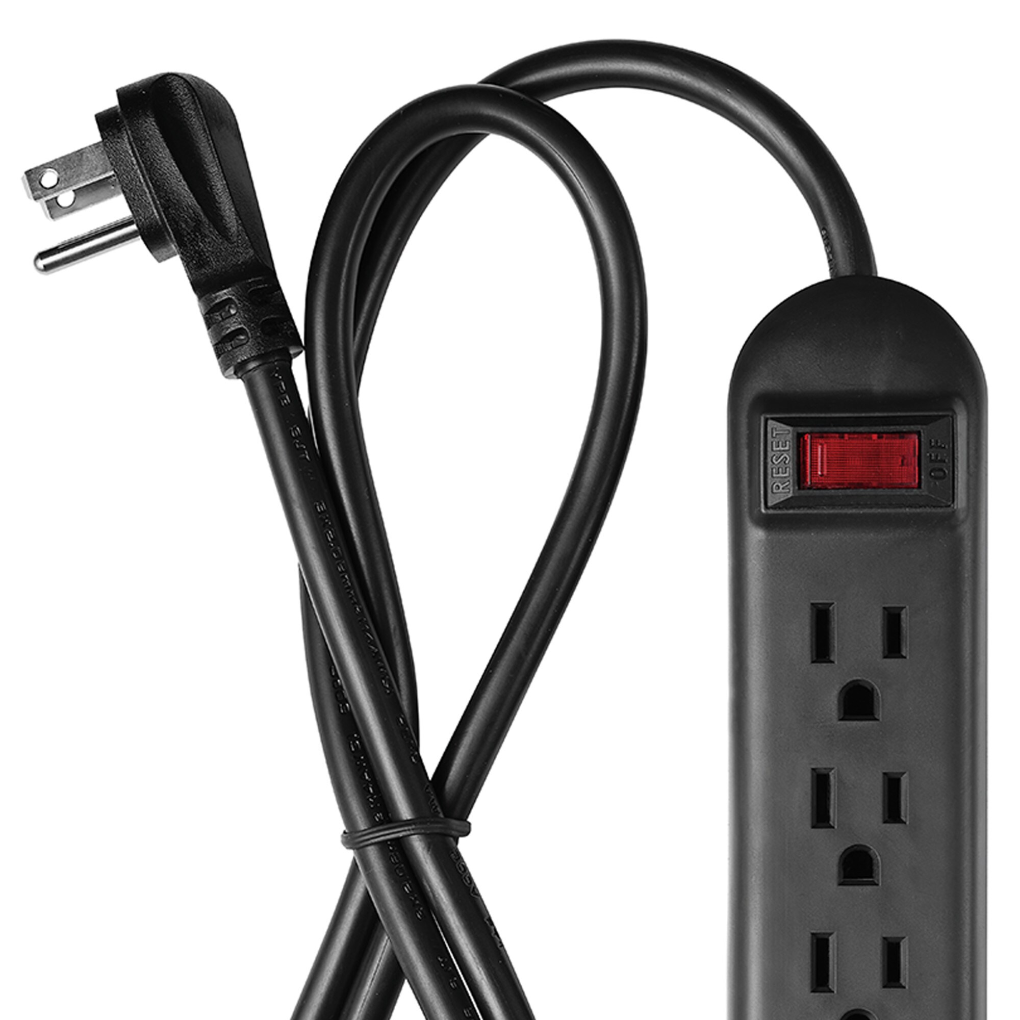 6-Outlet Power Strip with 4 ft. Cord Right Angle Plug (2-Pack